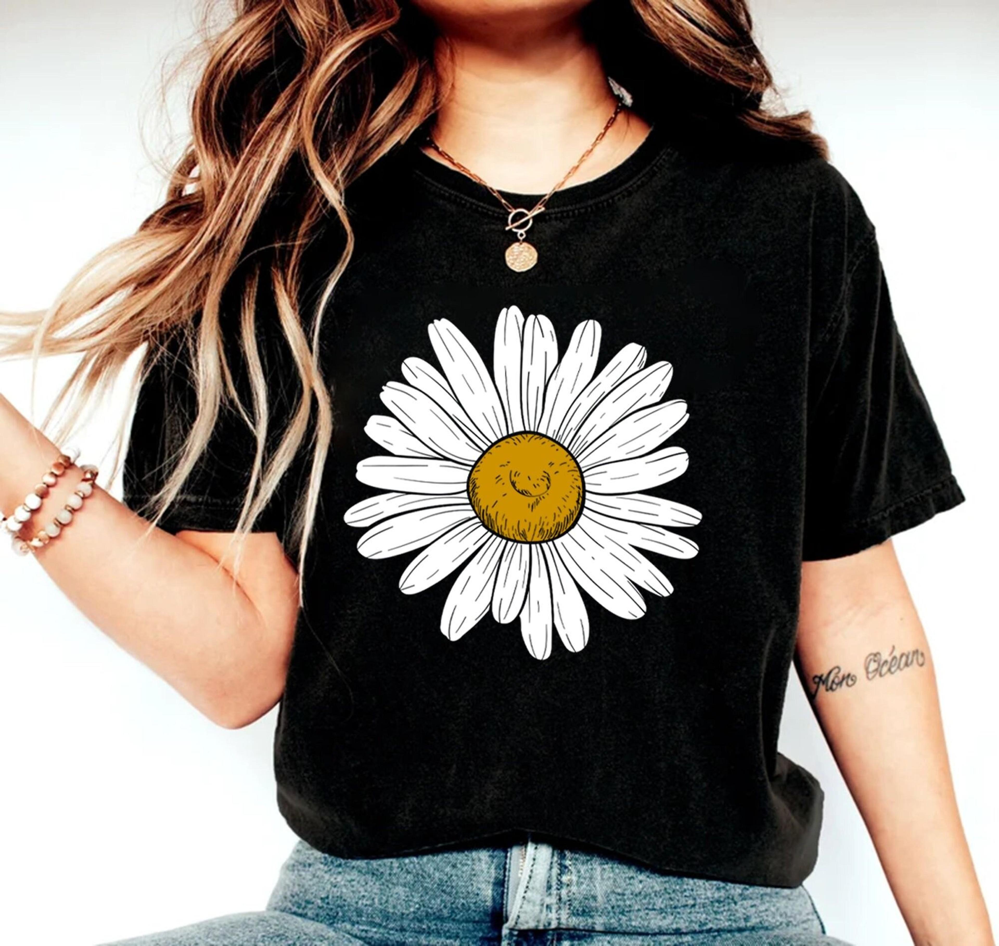 daisy wildflower shirt boho floral graphic tee birth month flower t-shirt summer gift for women and sisters