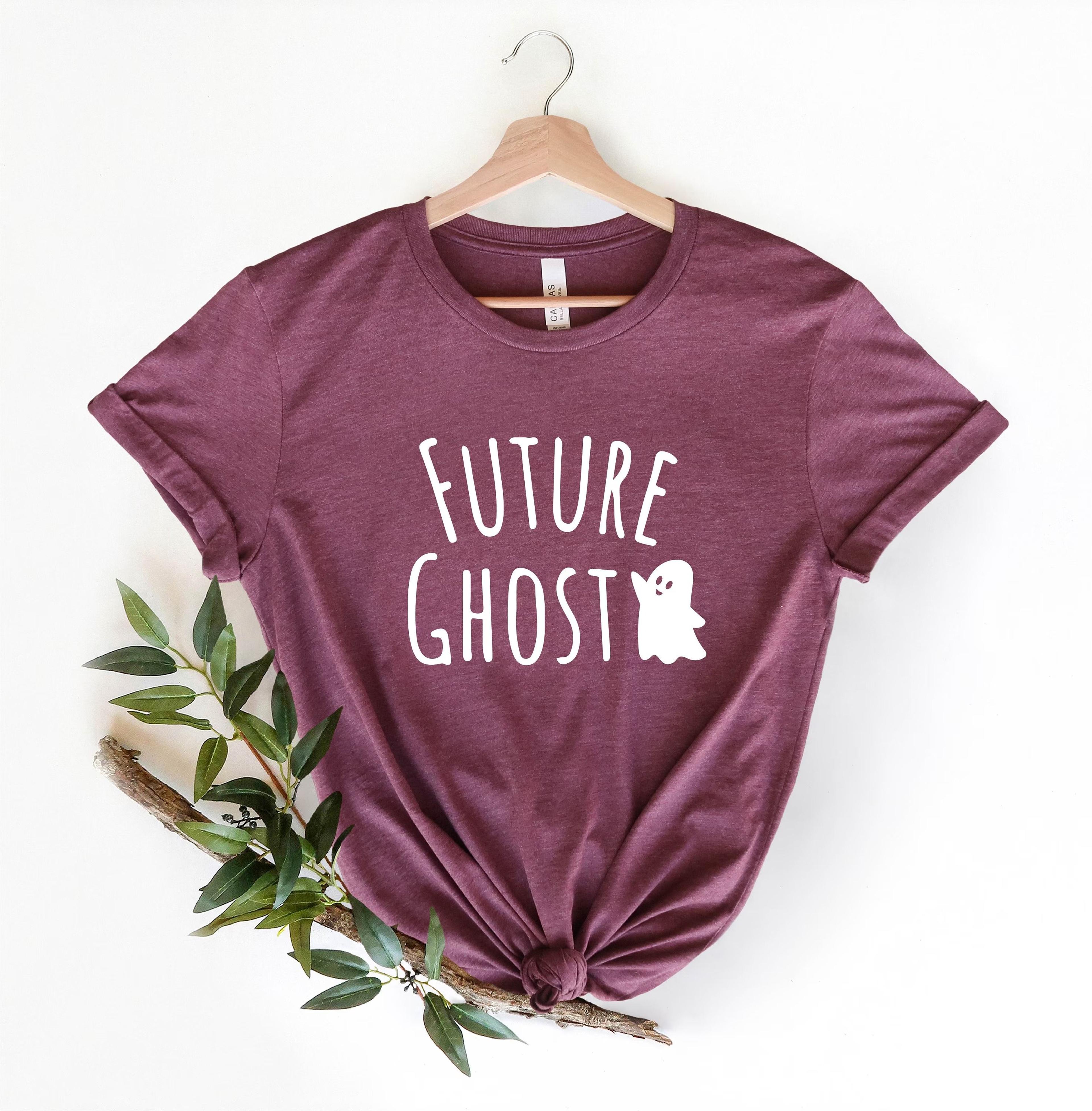 future ghost t-shirt funny halloween graphic tee cute spooky ghost shirt fall season gift