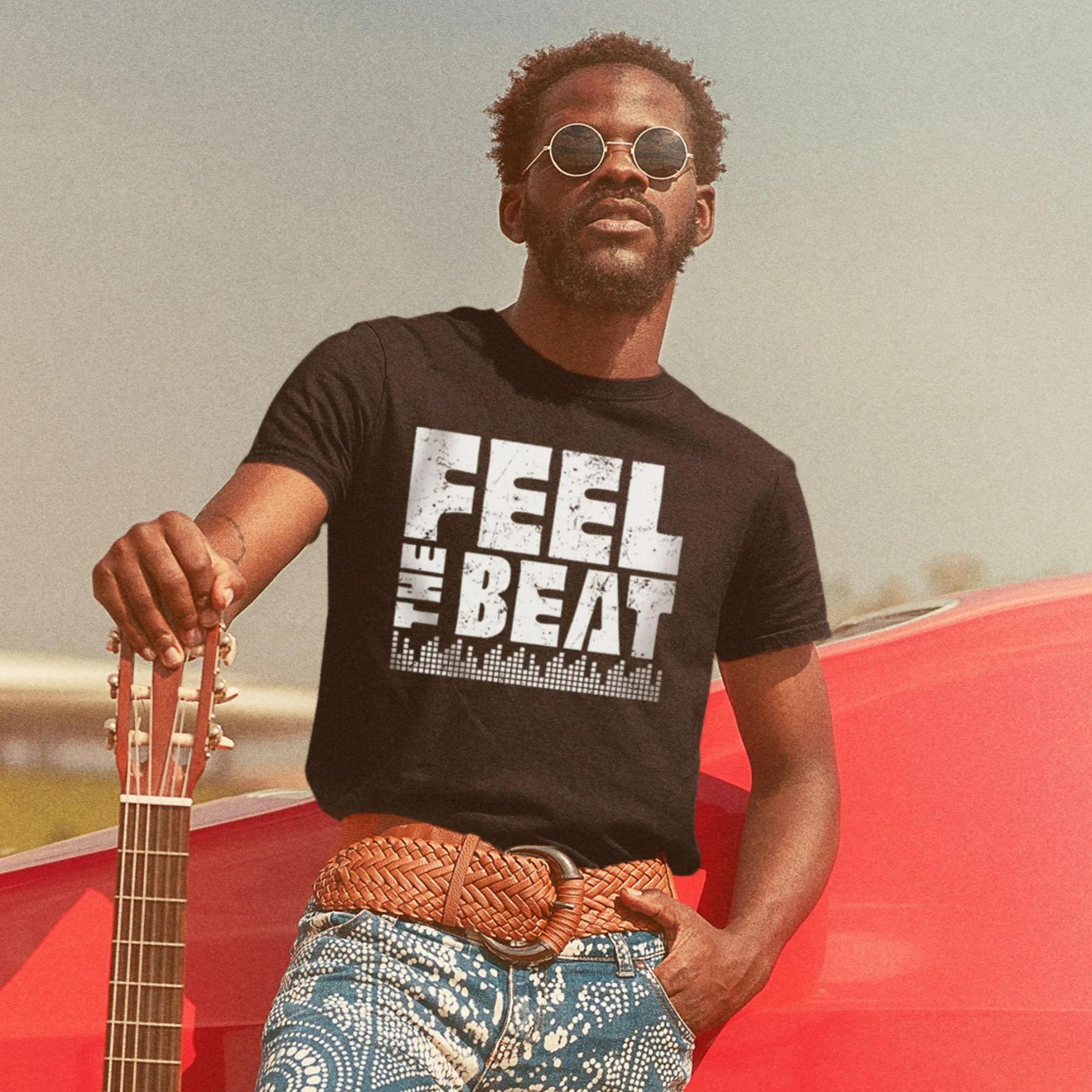 feel the beat shirt, music themed gifts, dj festival shirt, retro music tee, dj gift, disco party tee, 70s 80s music tee