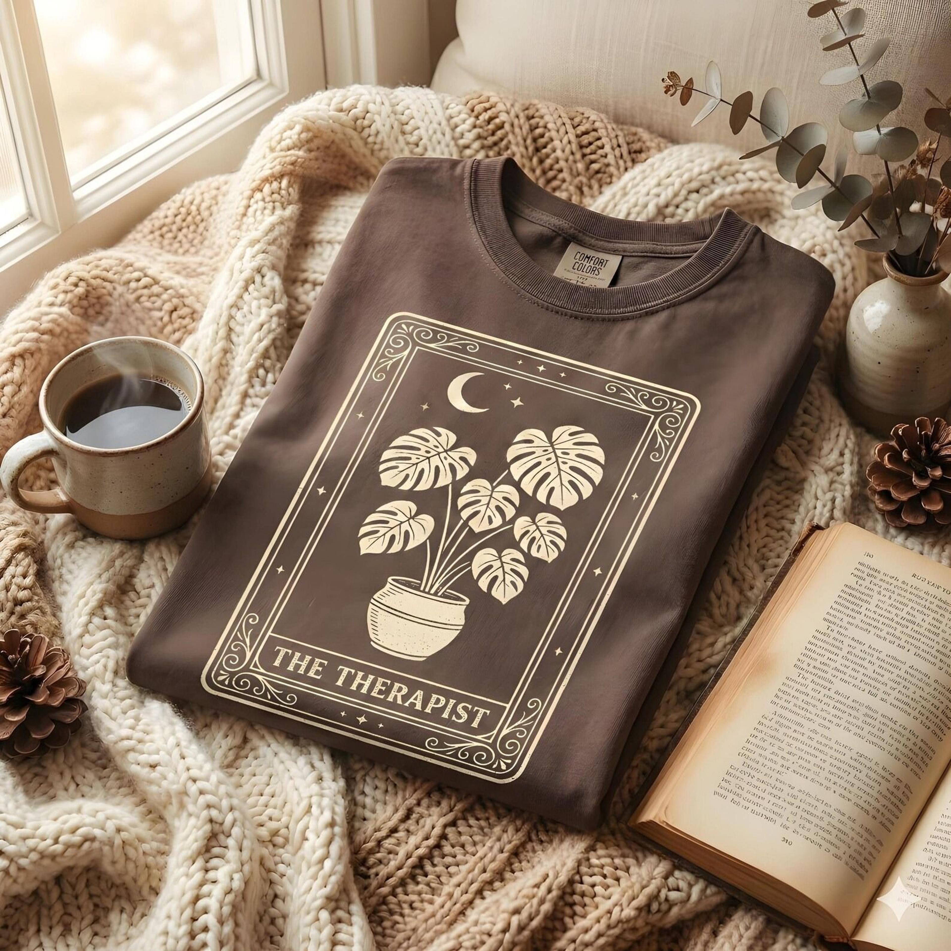 the therapist tarot card shirt | comfort colors monstera plant gift