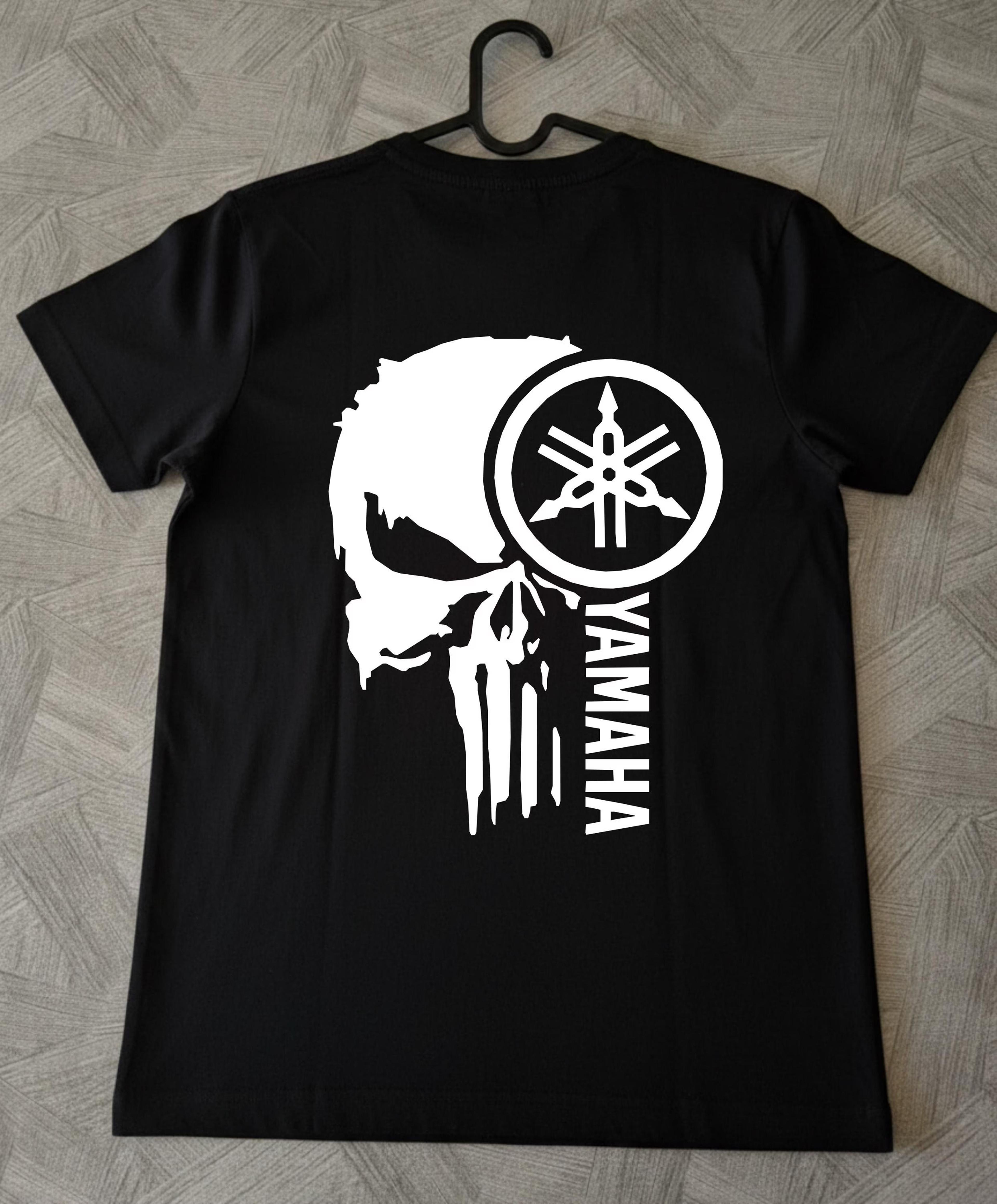 yamaha punisher skull t-shirt - biker moto racing t-shirt - gift for motorcycling enthusiasts - dark graphic streetwear