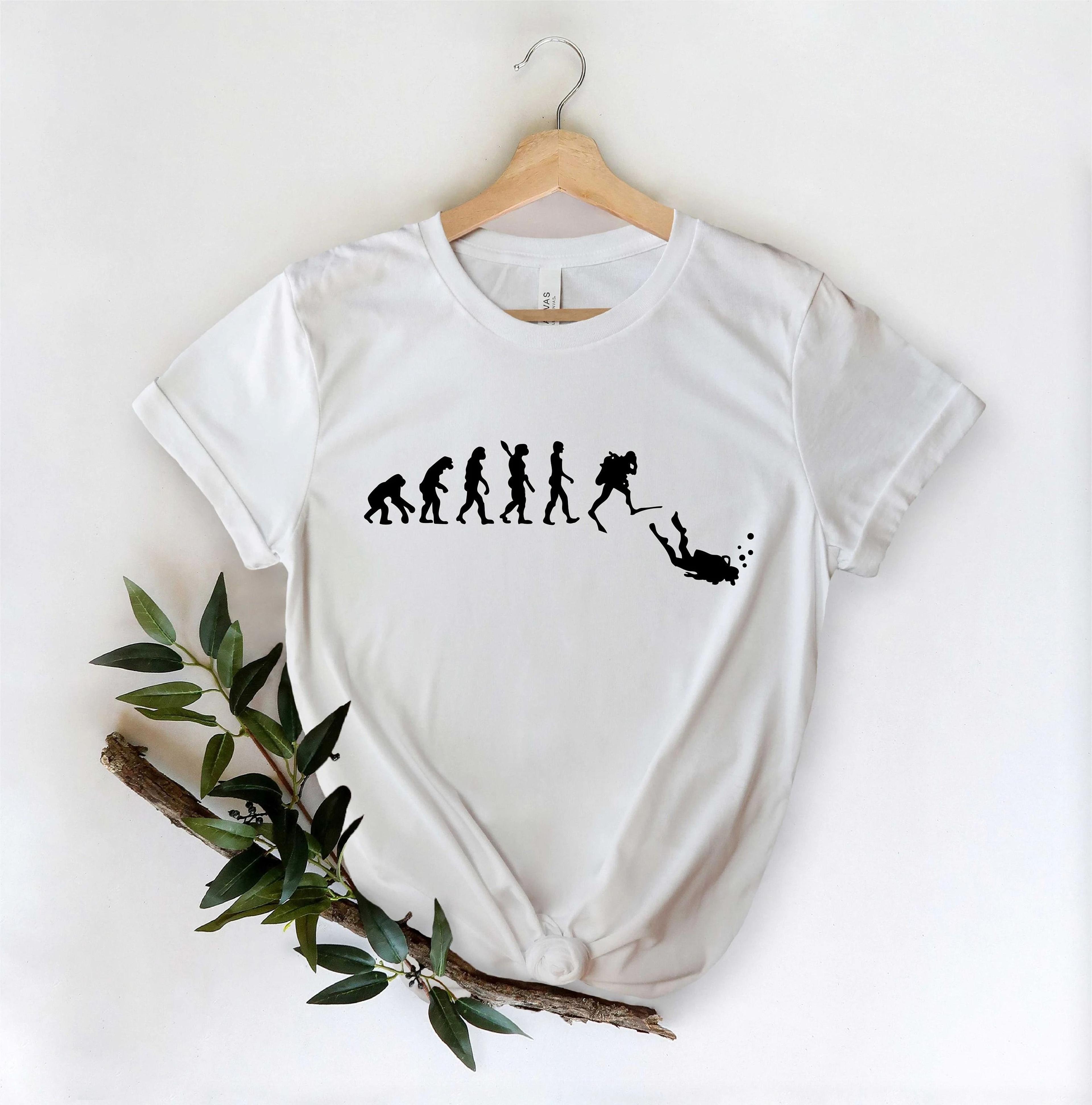 scuba diving evolution t-shirt funny diver graphic tee ocean lover marine life adventure gift