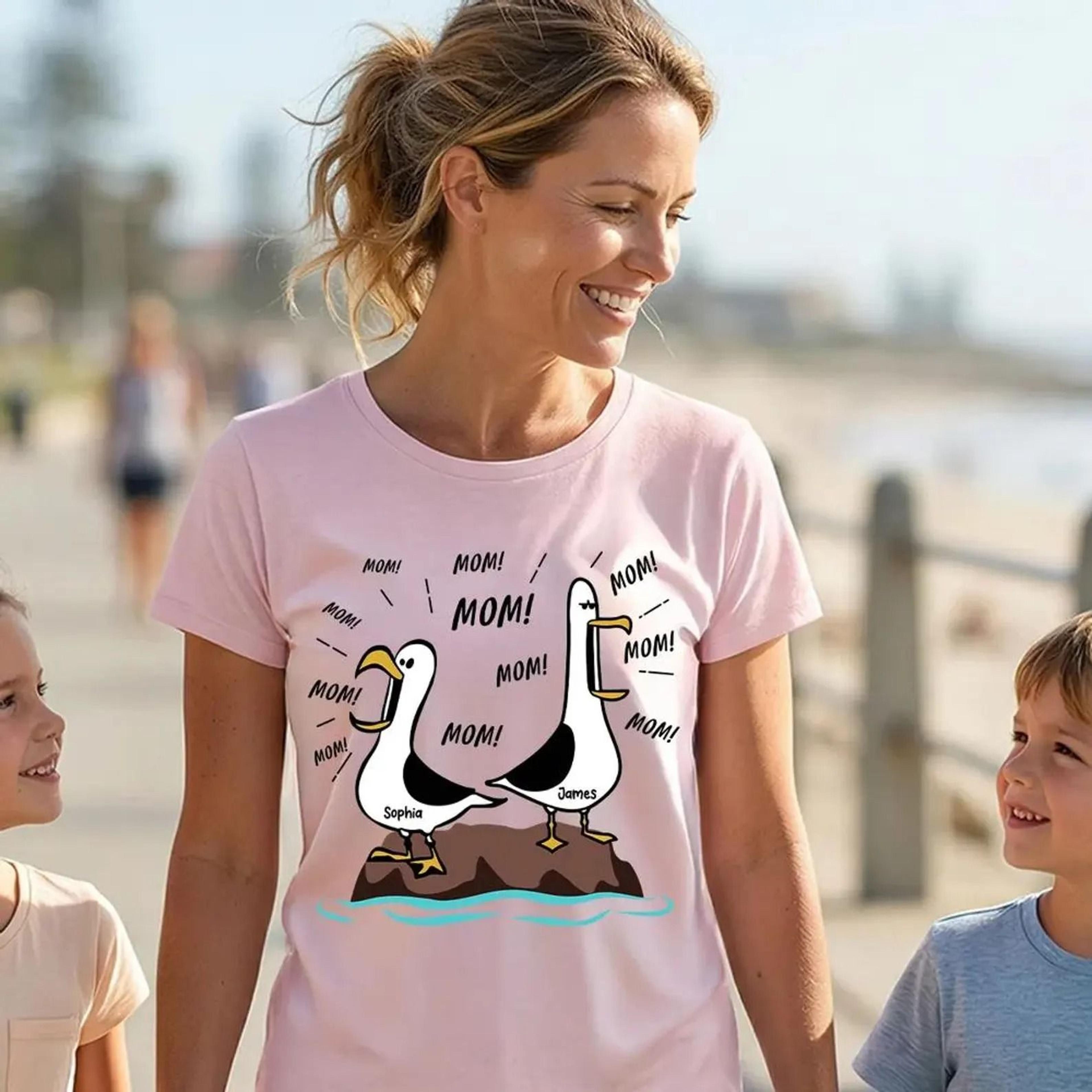 seagull mom mom mom - personalized shirt - funny mother's day gift for mom - disney nemo t-shirt - finding nemo
