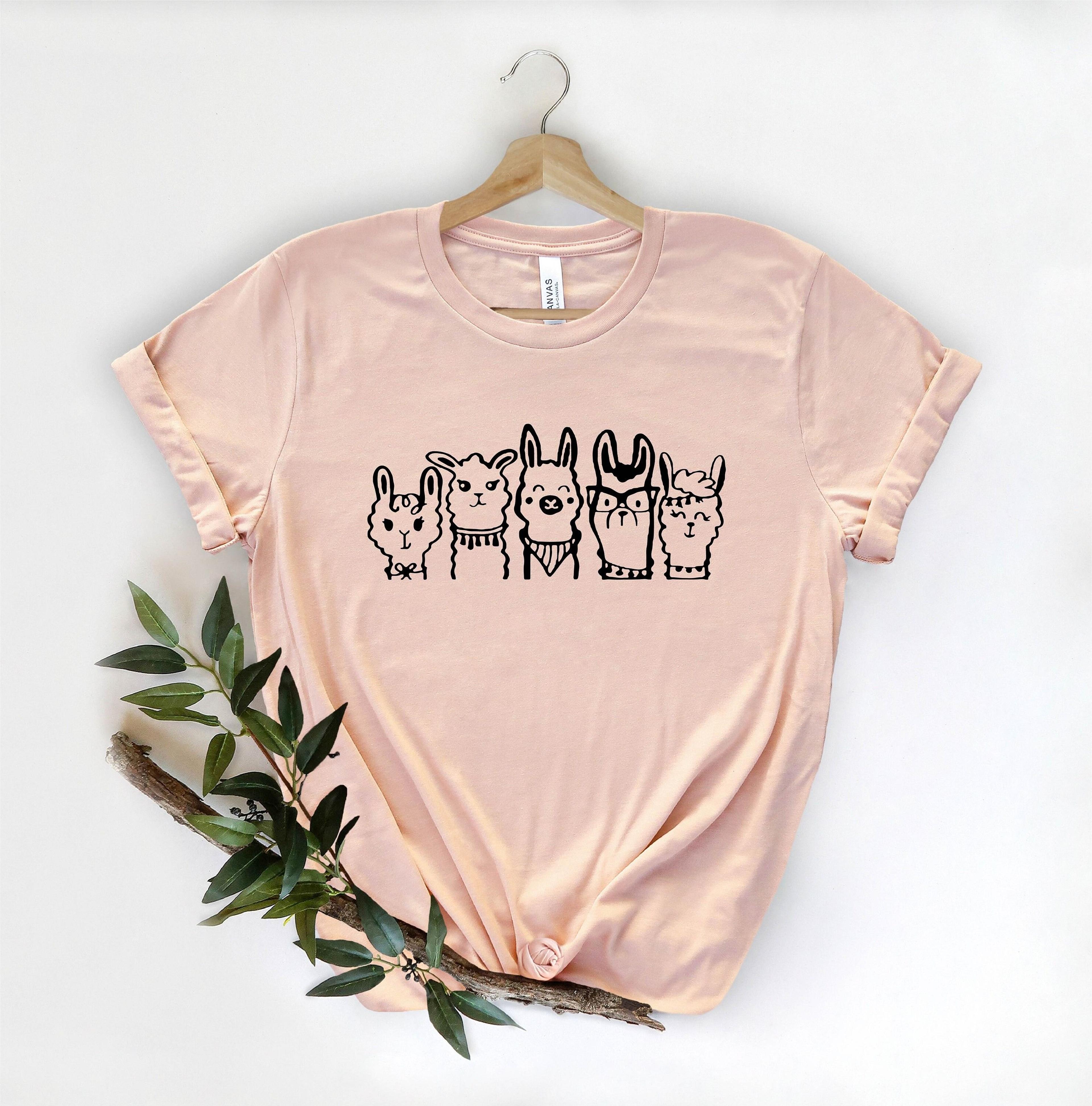 funny llama shirt cute llama graphic tee farm animal nature lover t-shirt gift for farmers
