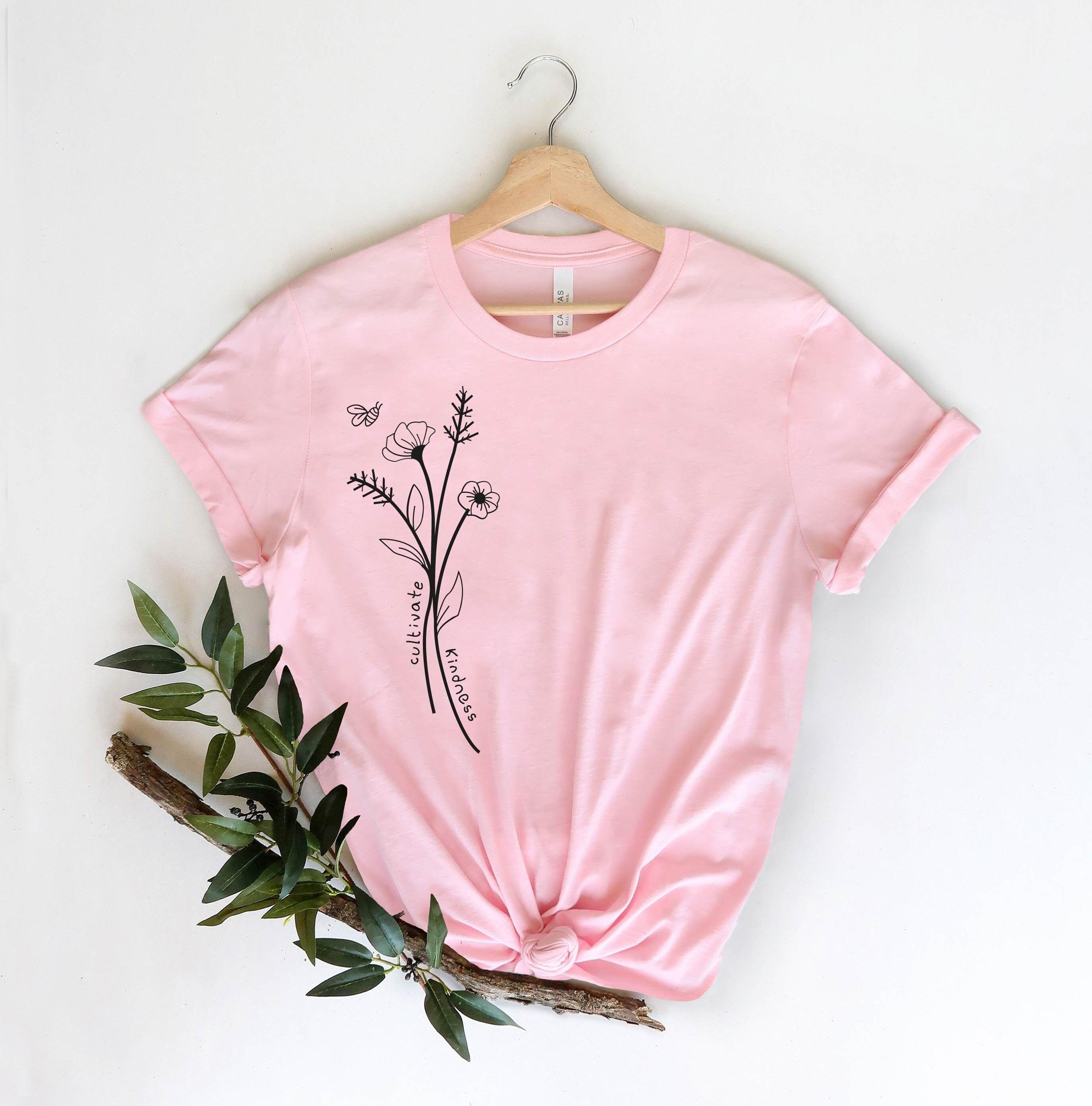 cultivate kindness shirt be a good human graphic tee cute flower motivational t-shirt
