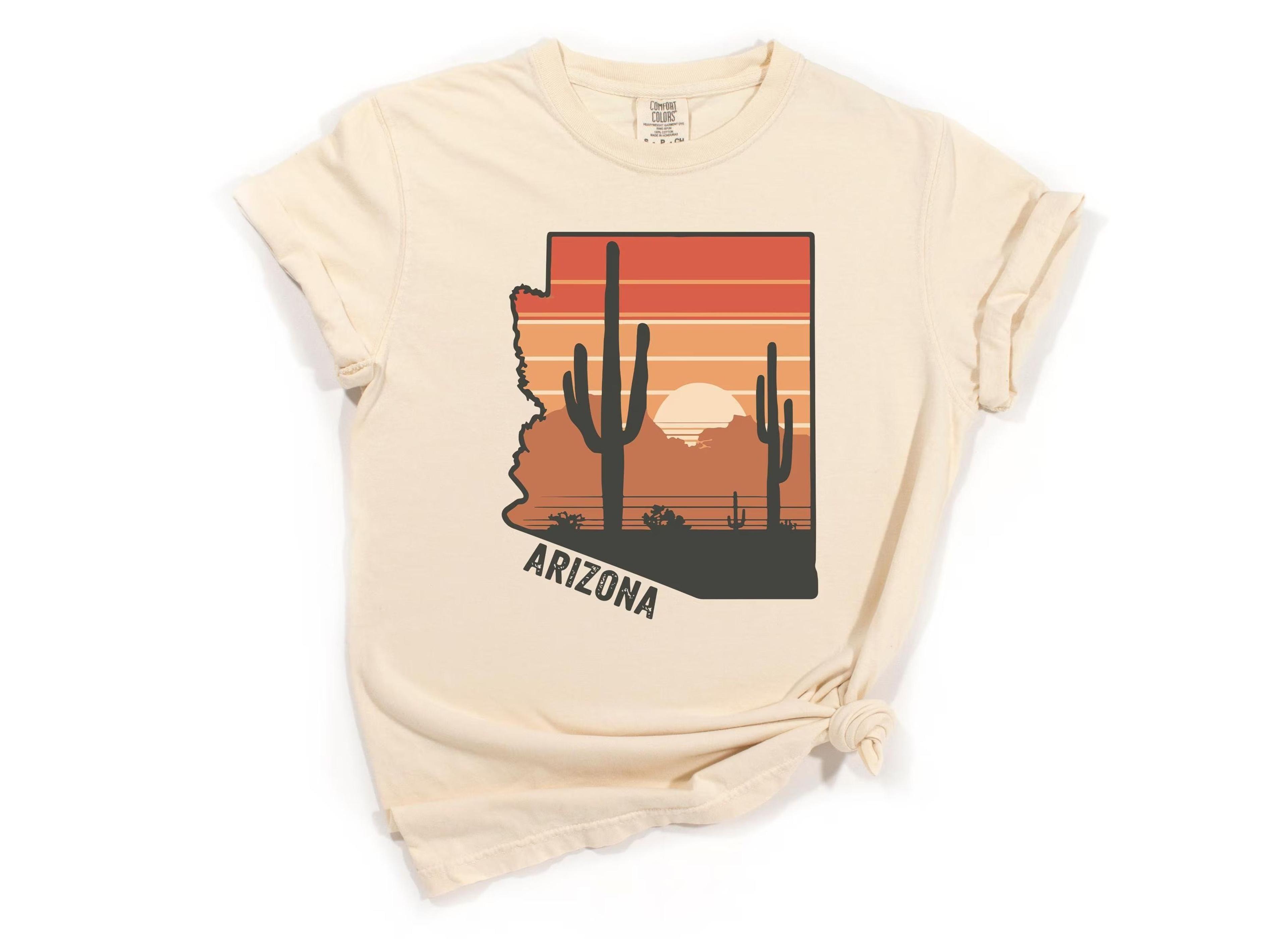arizona shirt, cactus design, t-shirt, hoodie, sweatshirt, long sleeve, kids tee, desert adventure