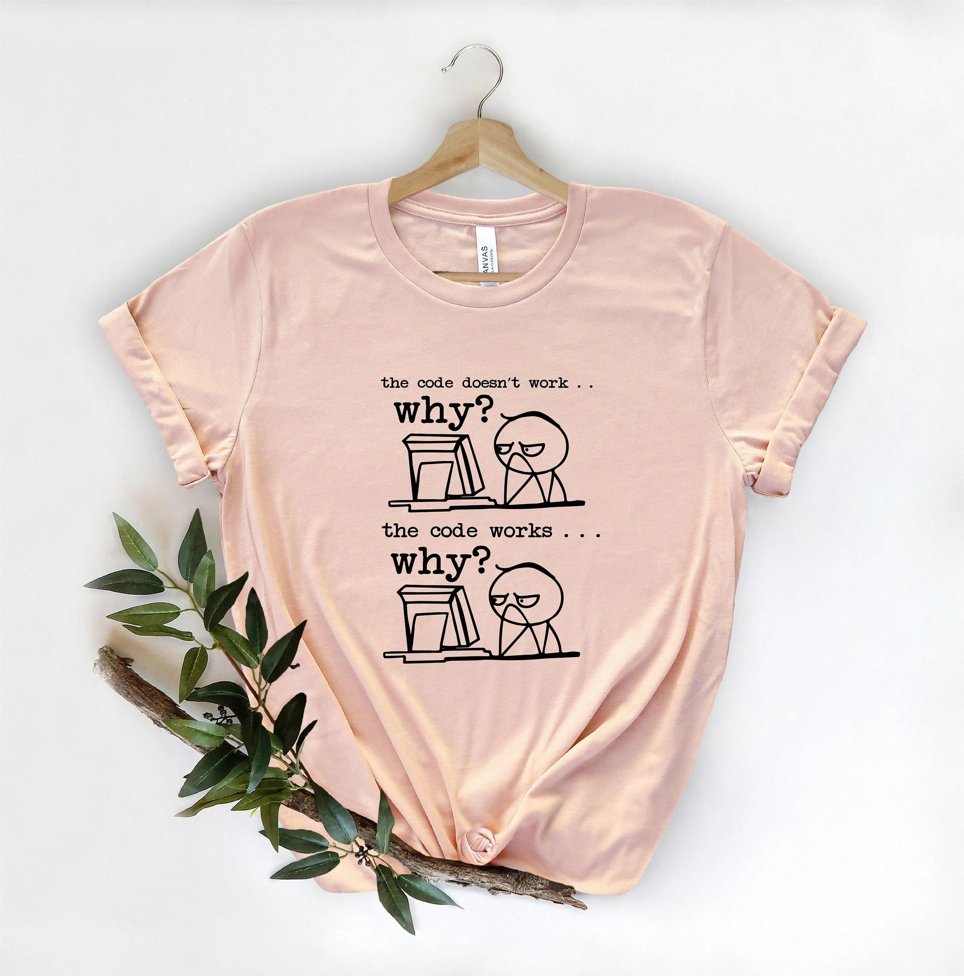 funny programmer shirt the code doesn't work, computer engineer gift, coding graphic tee