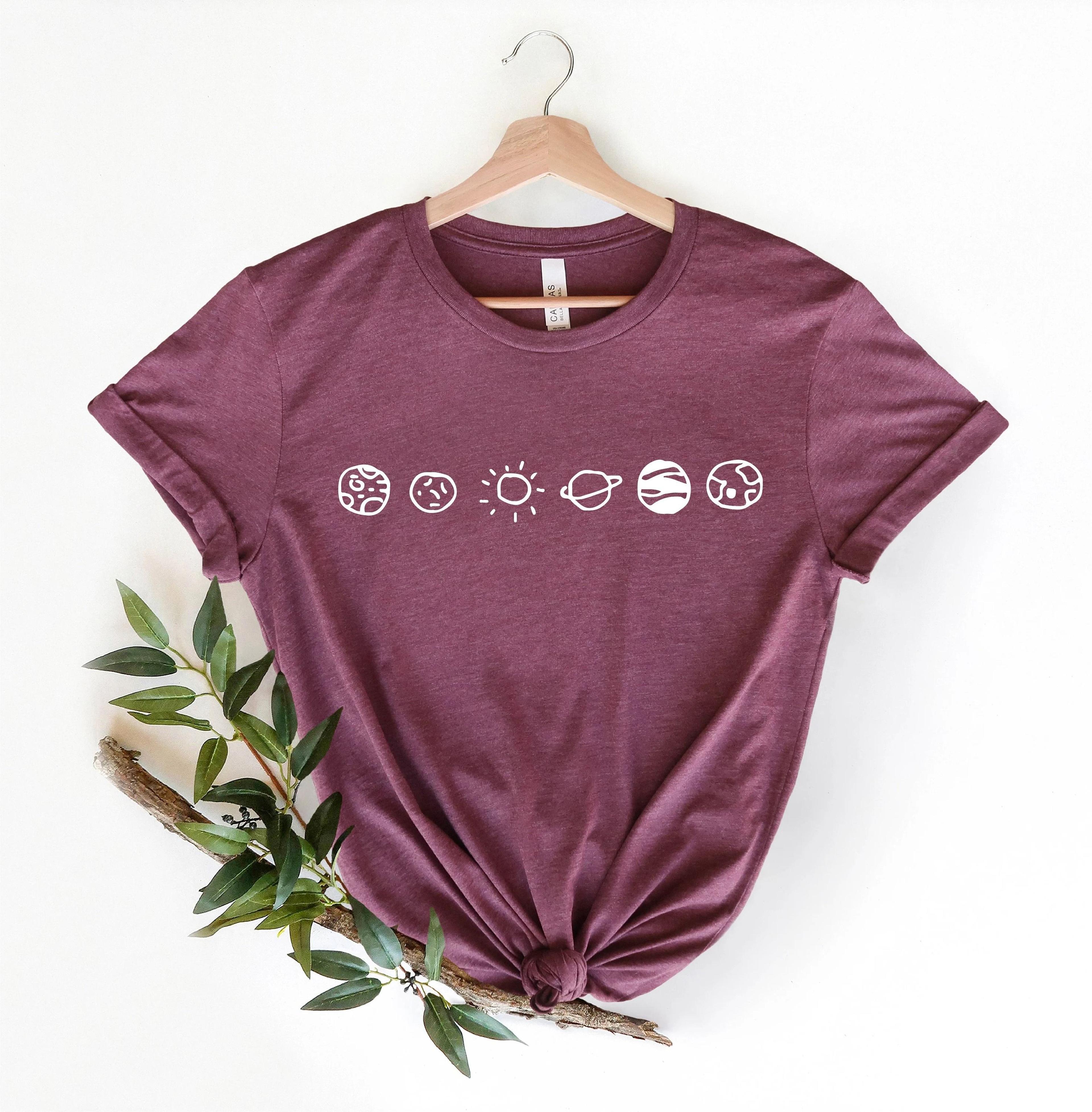 planets t-shirt, solar system graphic tee, astronomy gift