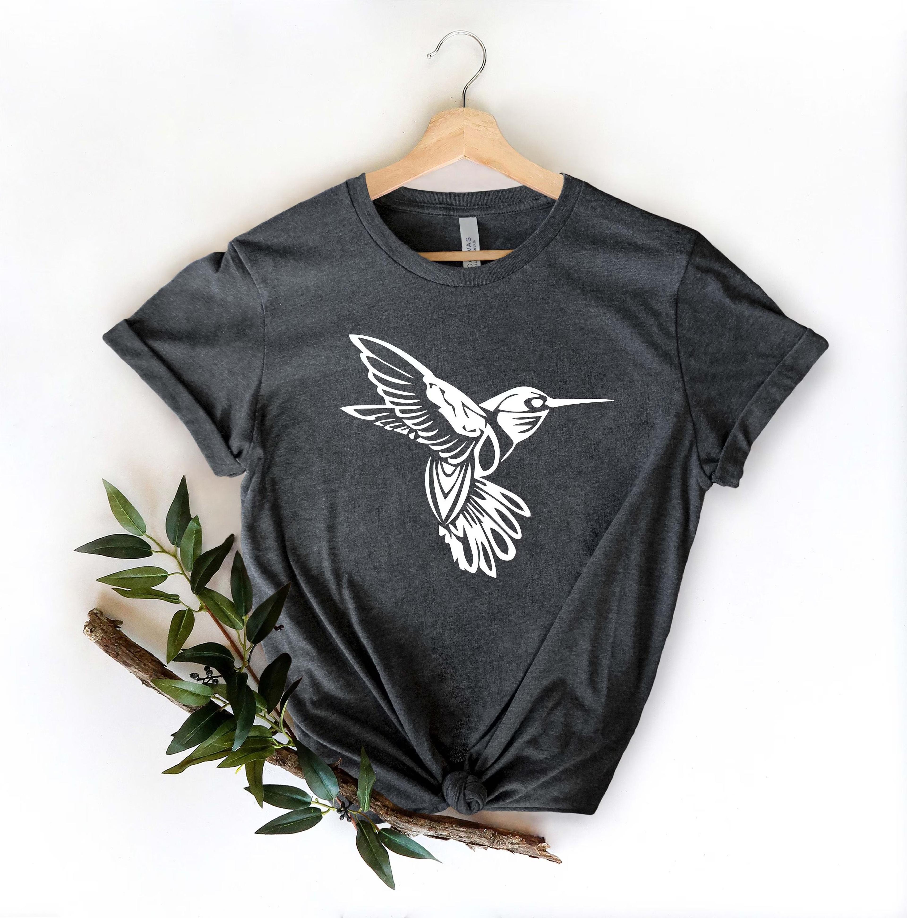hummingbird graphic tee, floral bird mandala shirt, nature lover t-shirt