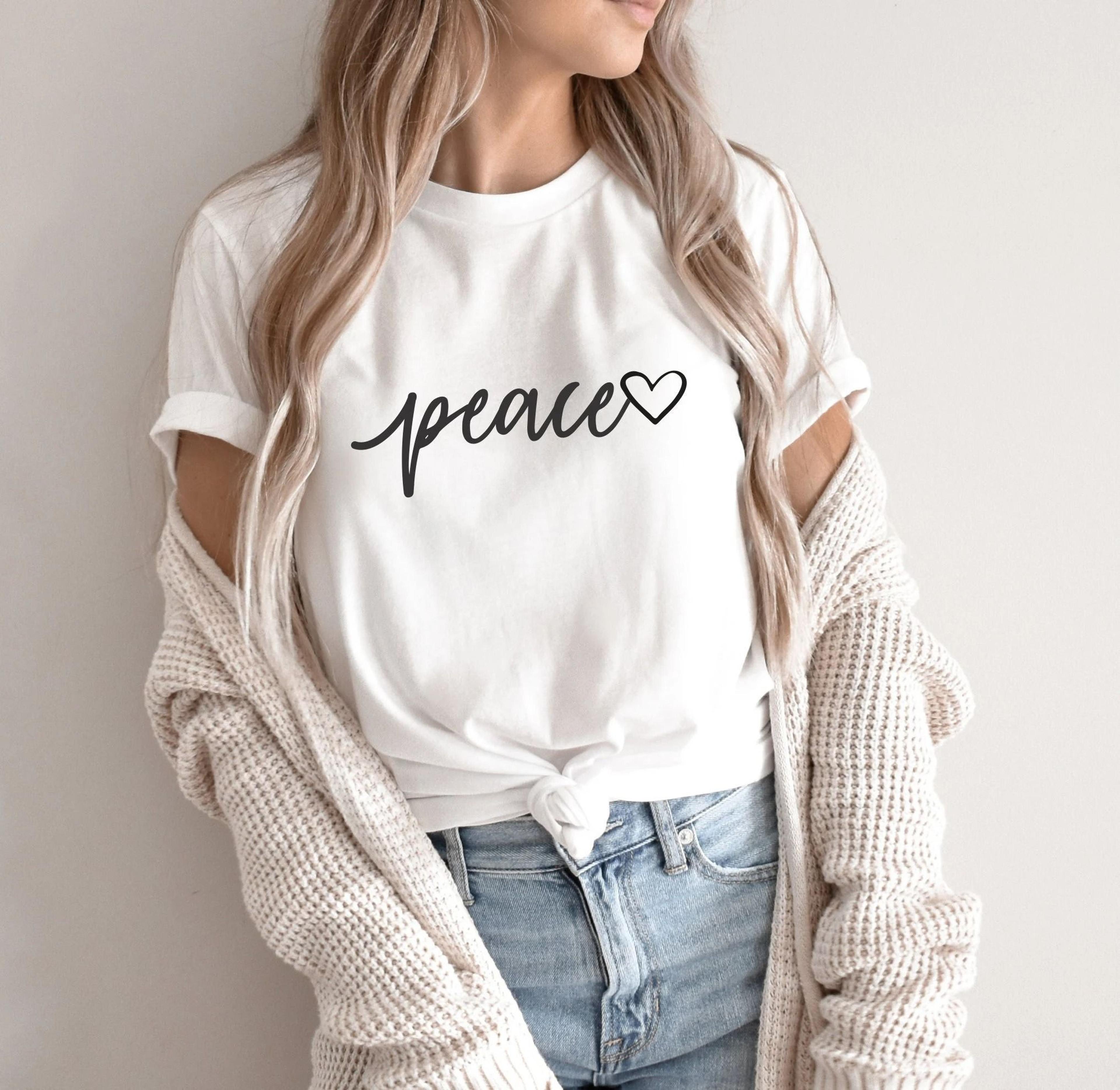 peace t-shirt, inspirational no war tee, women's unisex fit