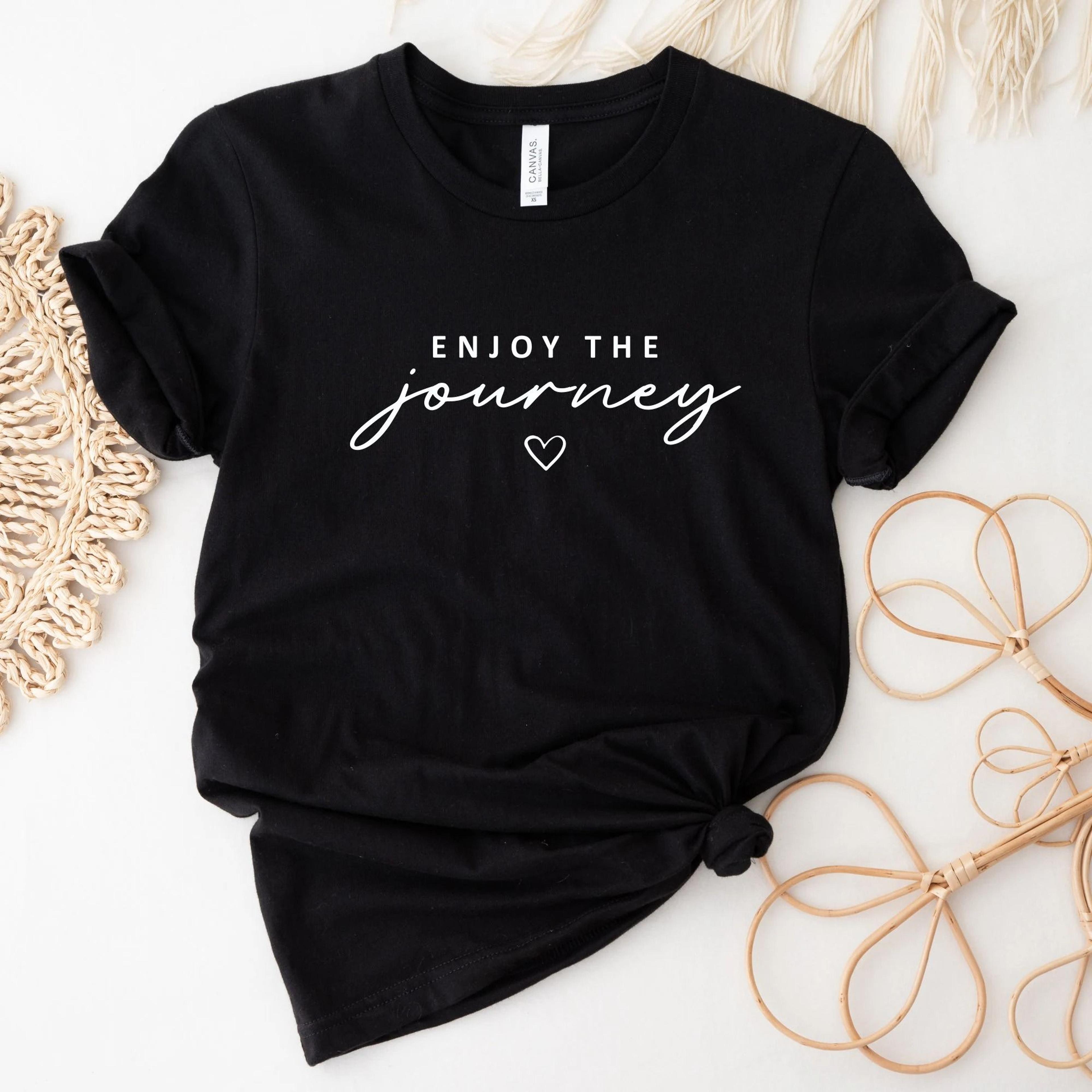 enjoy the journey shirt, minimalist travel tee, vacation gift