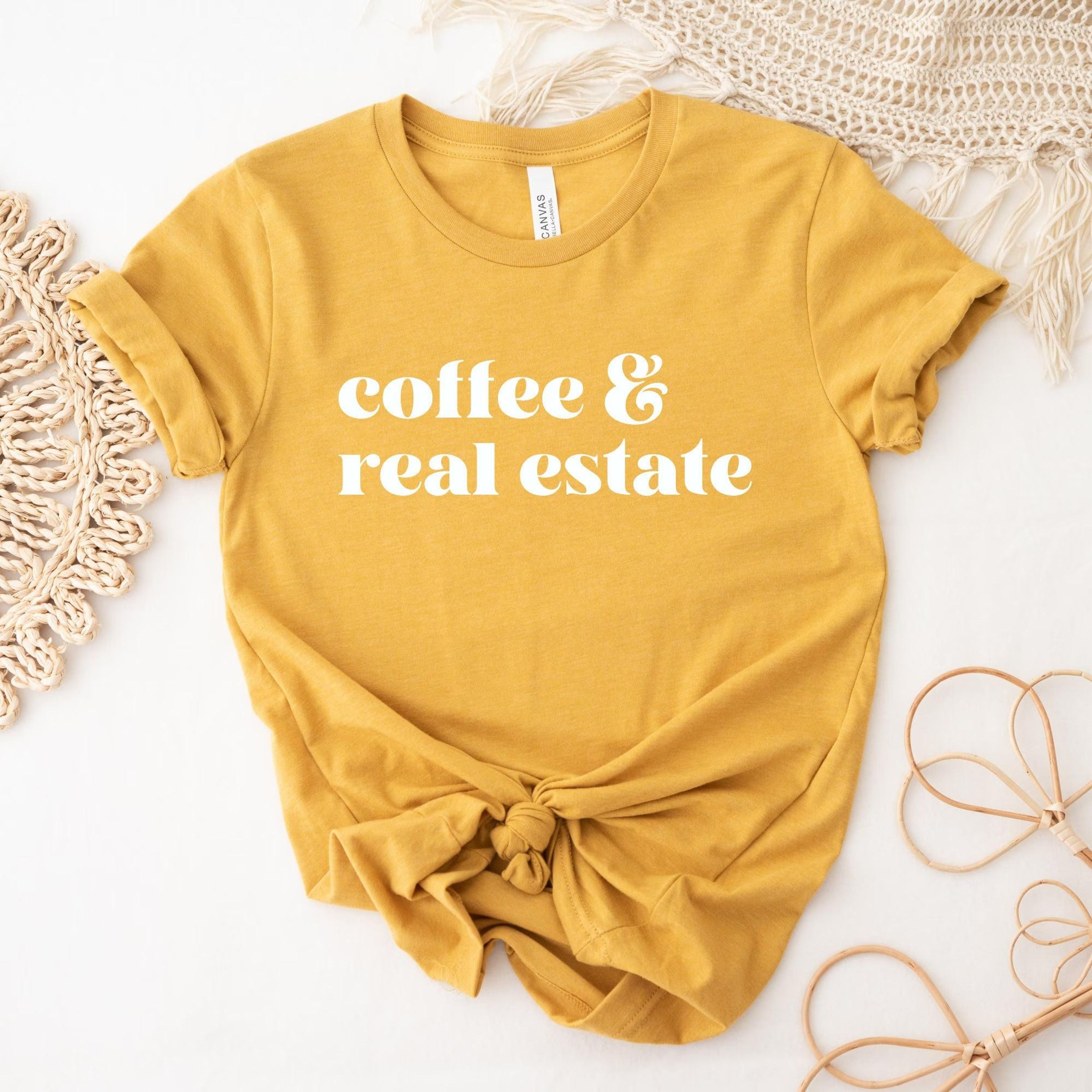 coffee & real estate shirt, minimalist realtor gift, real estate agent graphic tee