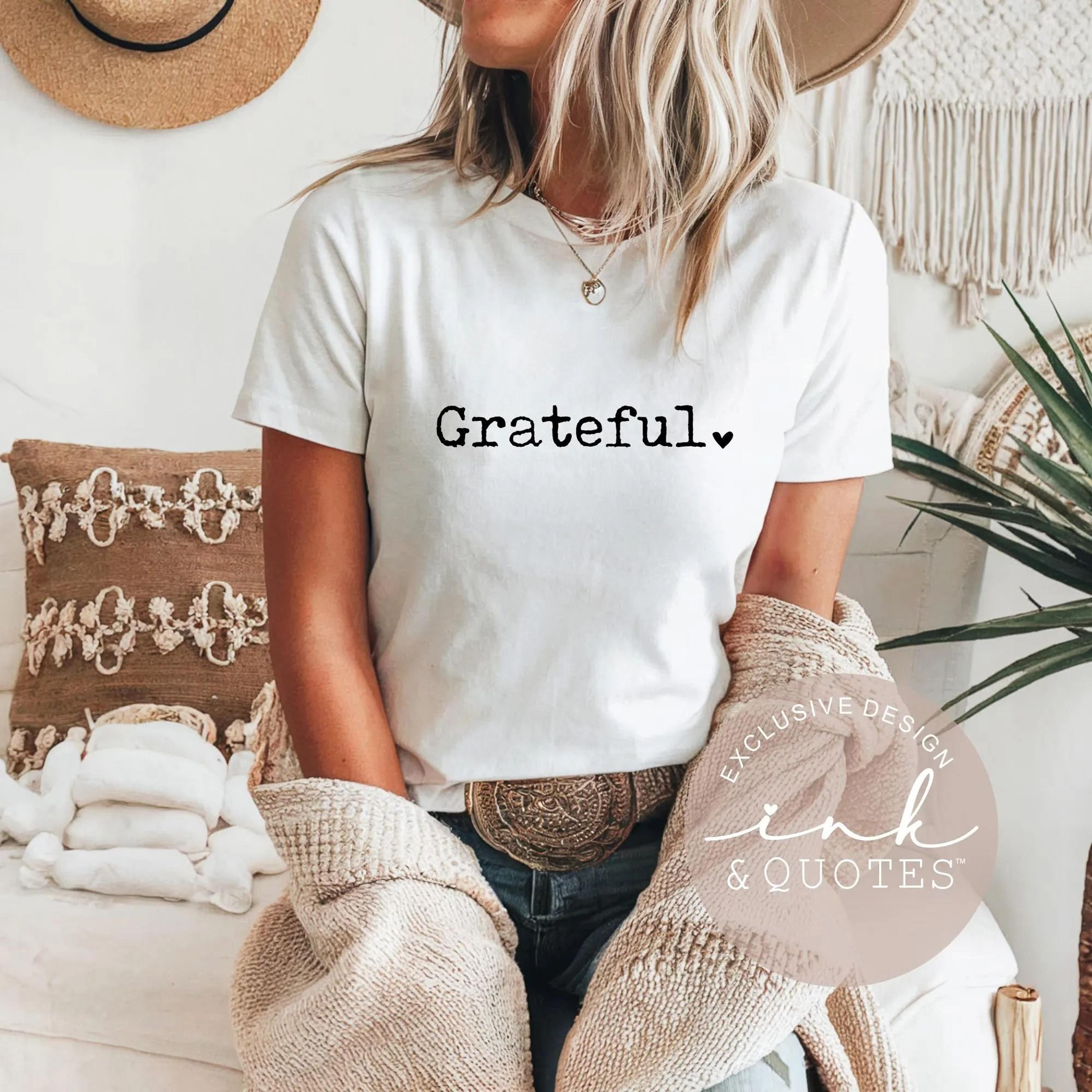 grateful shirt minimalist graphic tee, positive mindset – bella canvas unisex