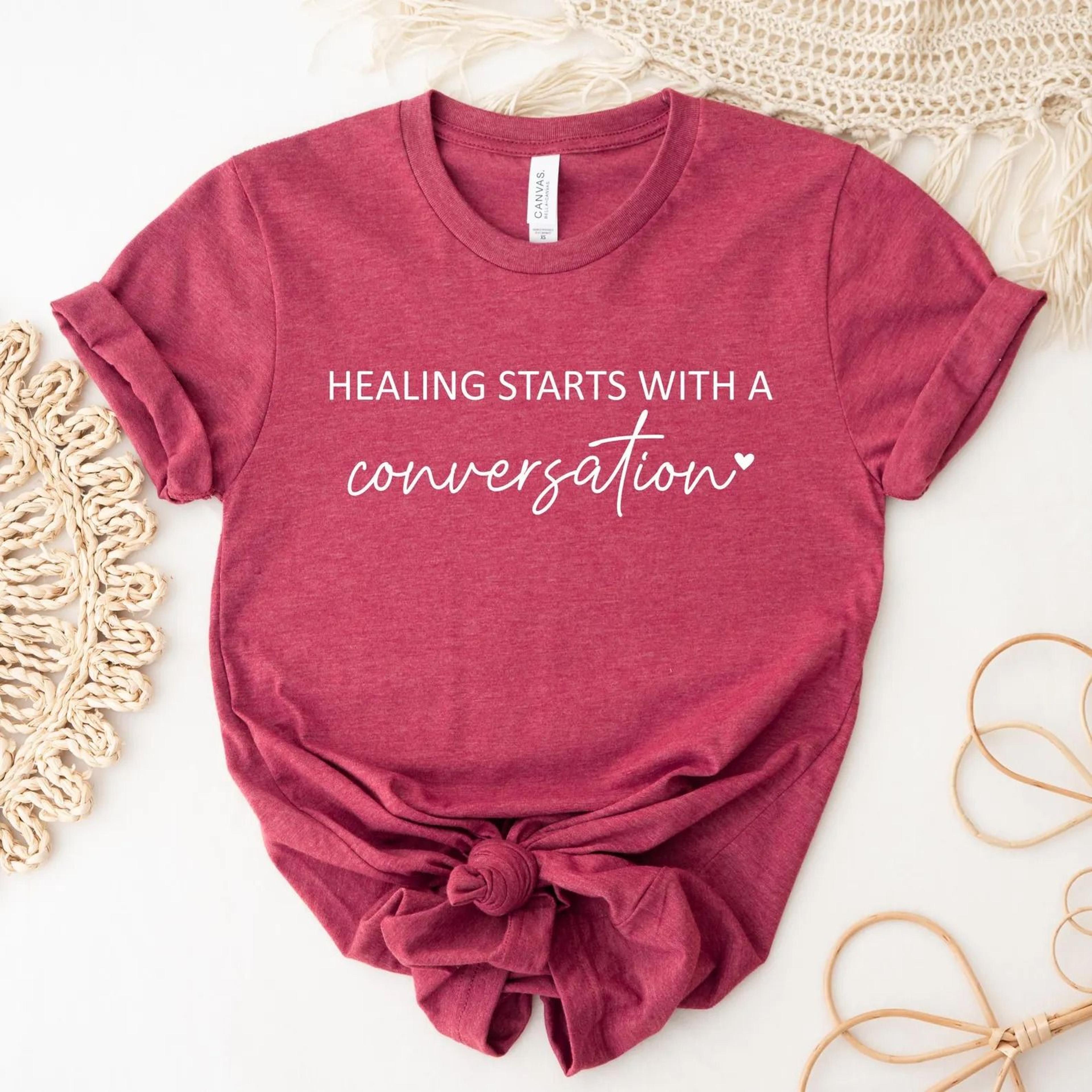mental health awareness t-shirt healing starts with conversation