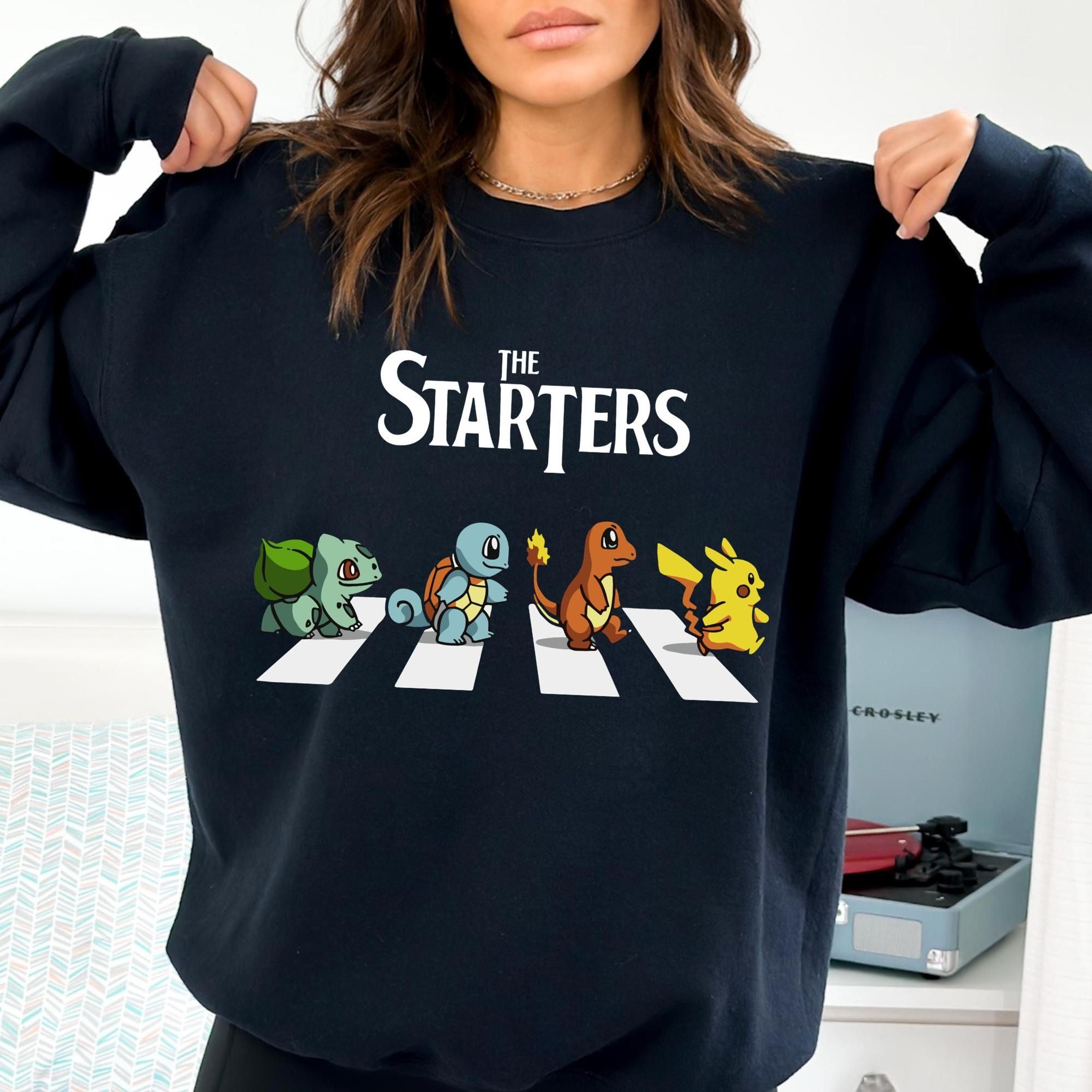 the starters pkm shirt | abbey road pkm anime graphic tee | valentine t-shirt, pokemon shirt, pikachu shirt trilium