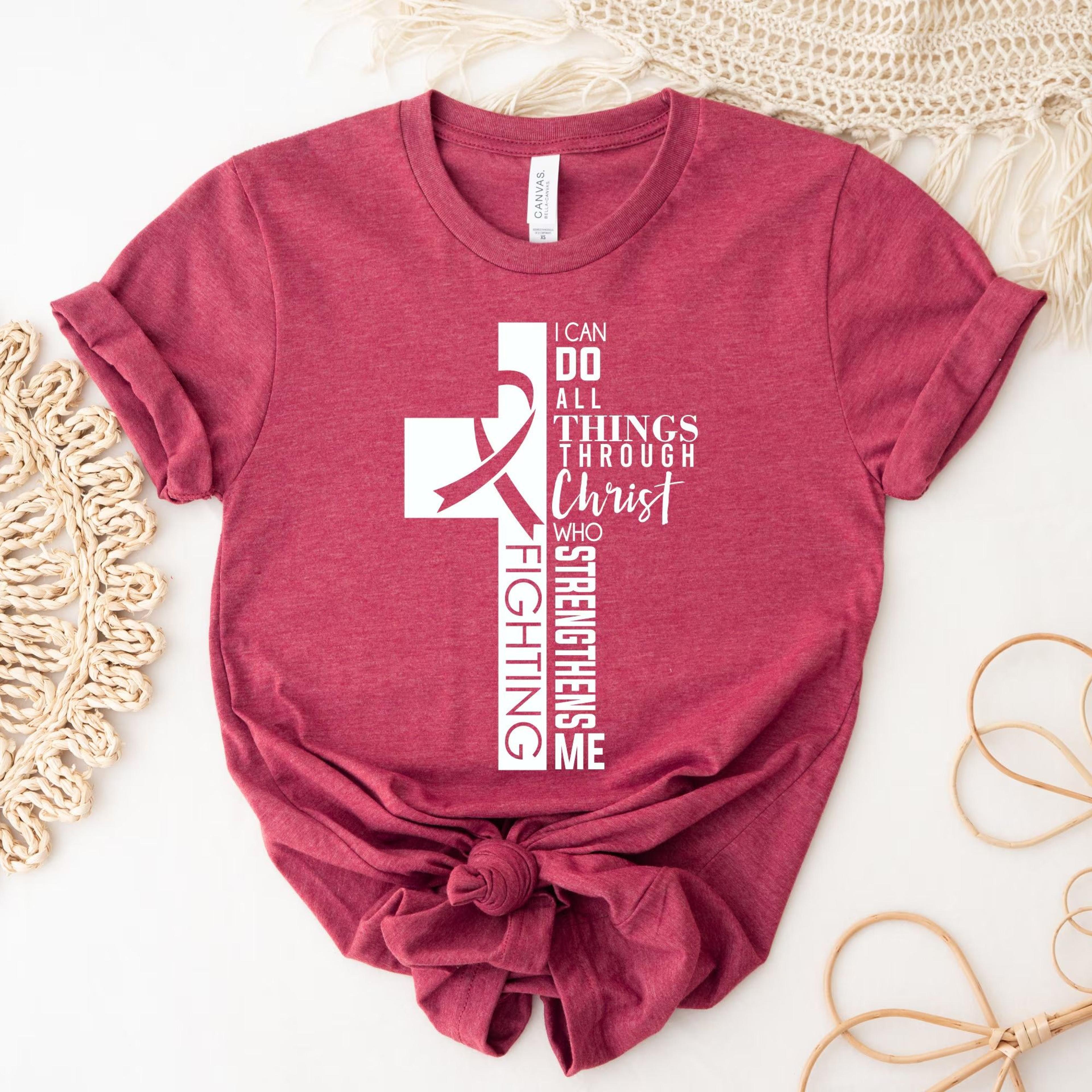 christian breast cancer fighter shirt pink ribbon inspirational tee