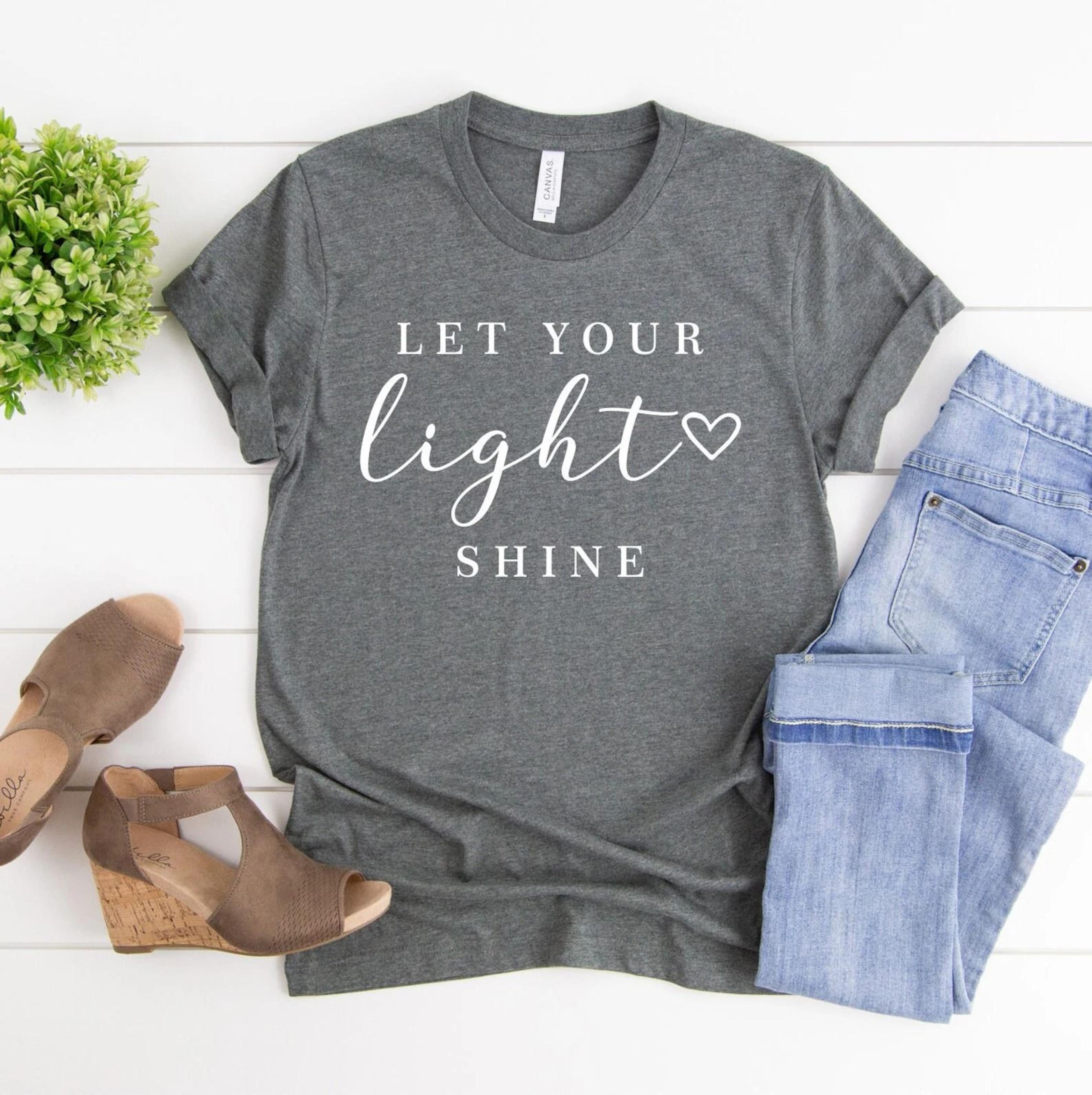 let your light shine shirt christian graphic tee inspirational gift