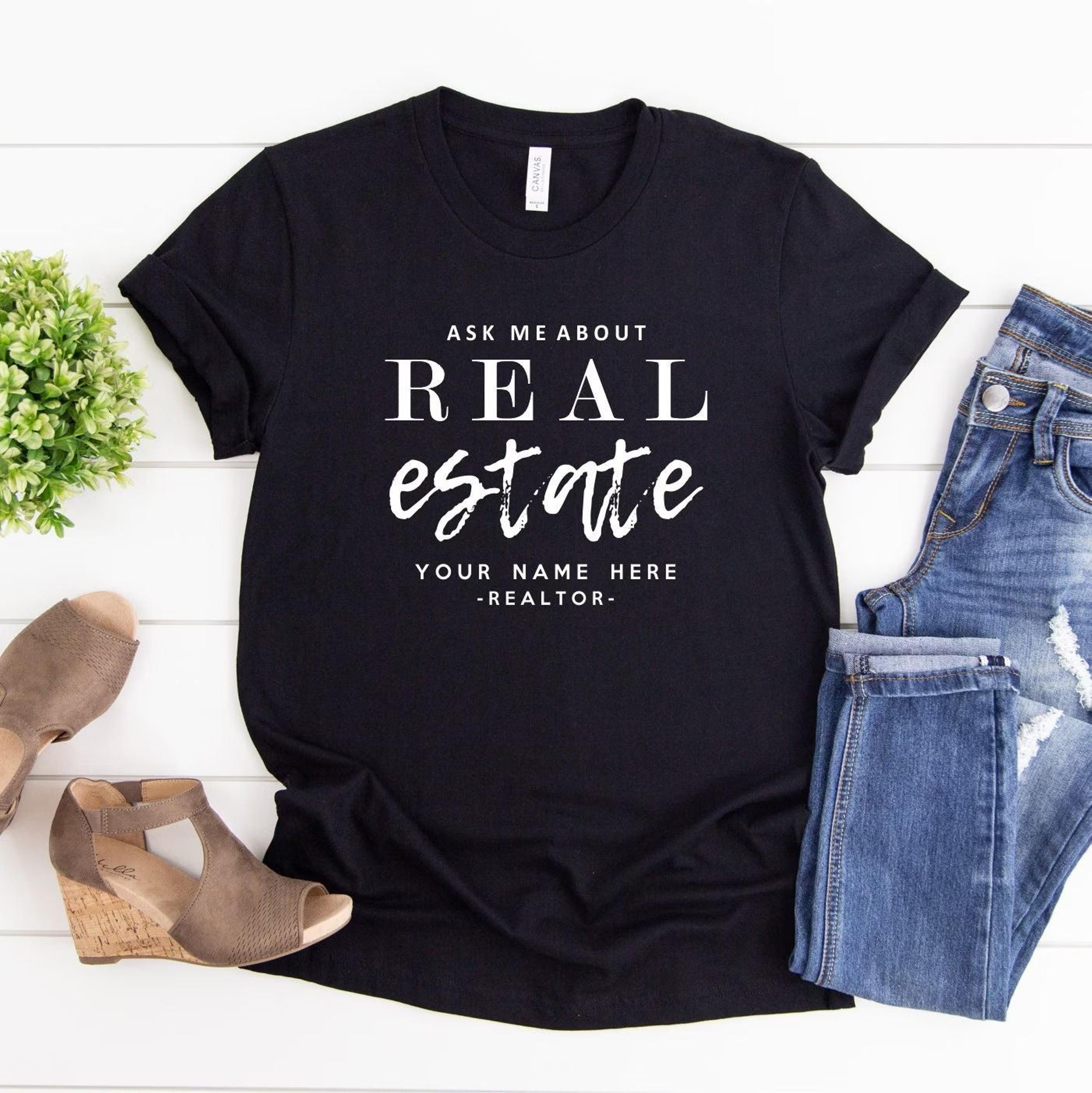 custom realtor shirt ask me about real estate cotton poly blend