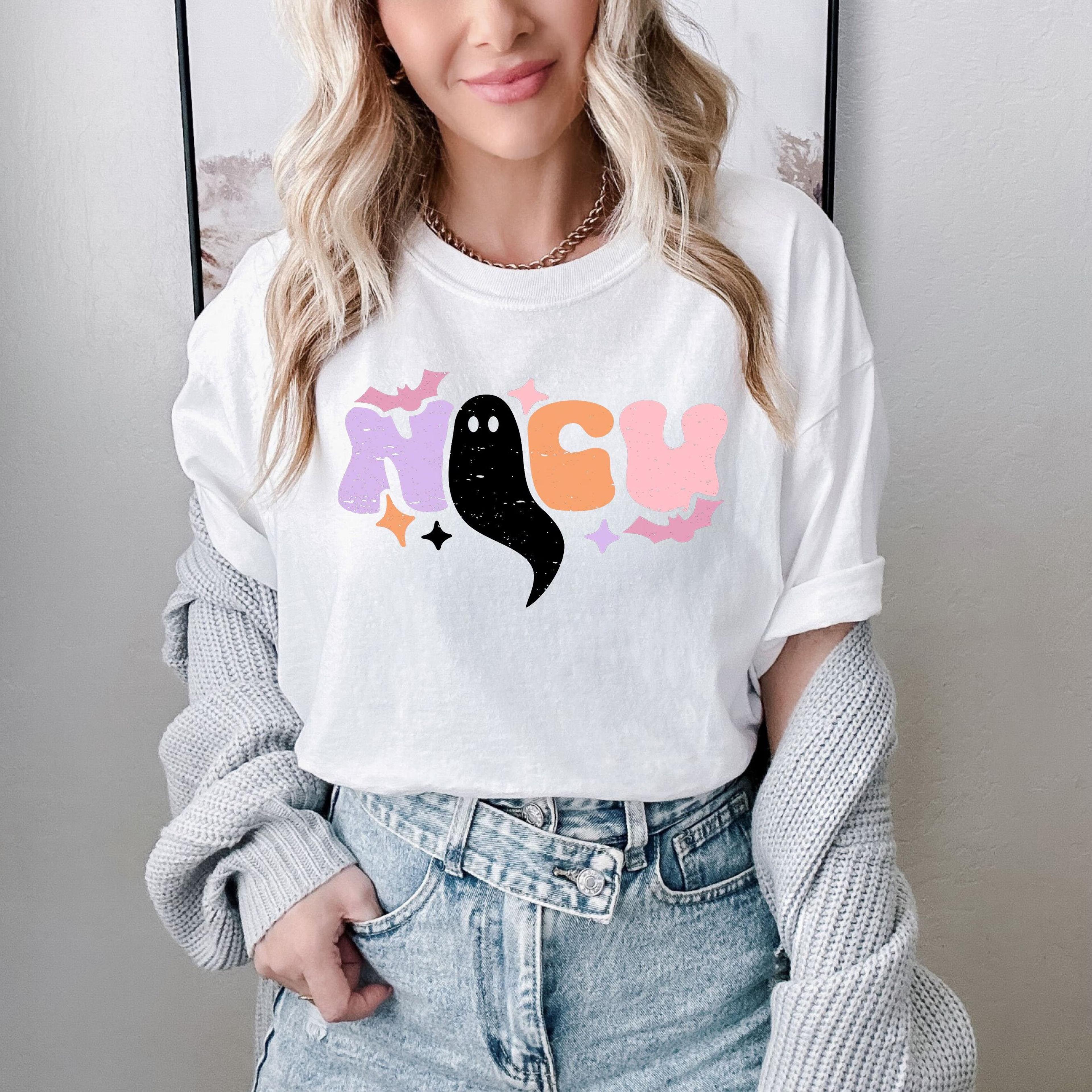 nicu nurse halloween sweatshirt one spooky nicu nurse crewneck t-shirt