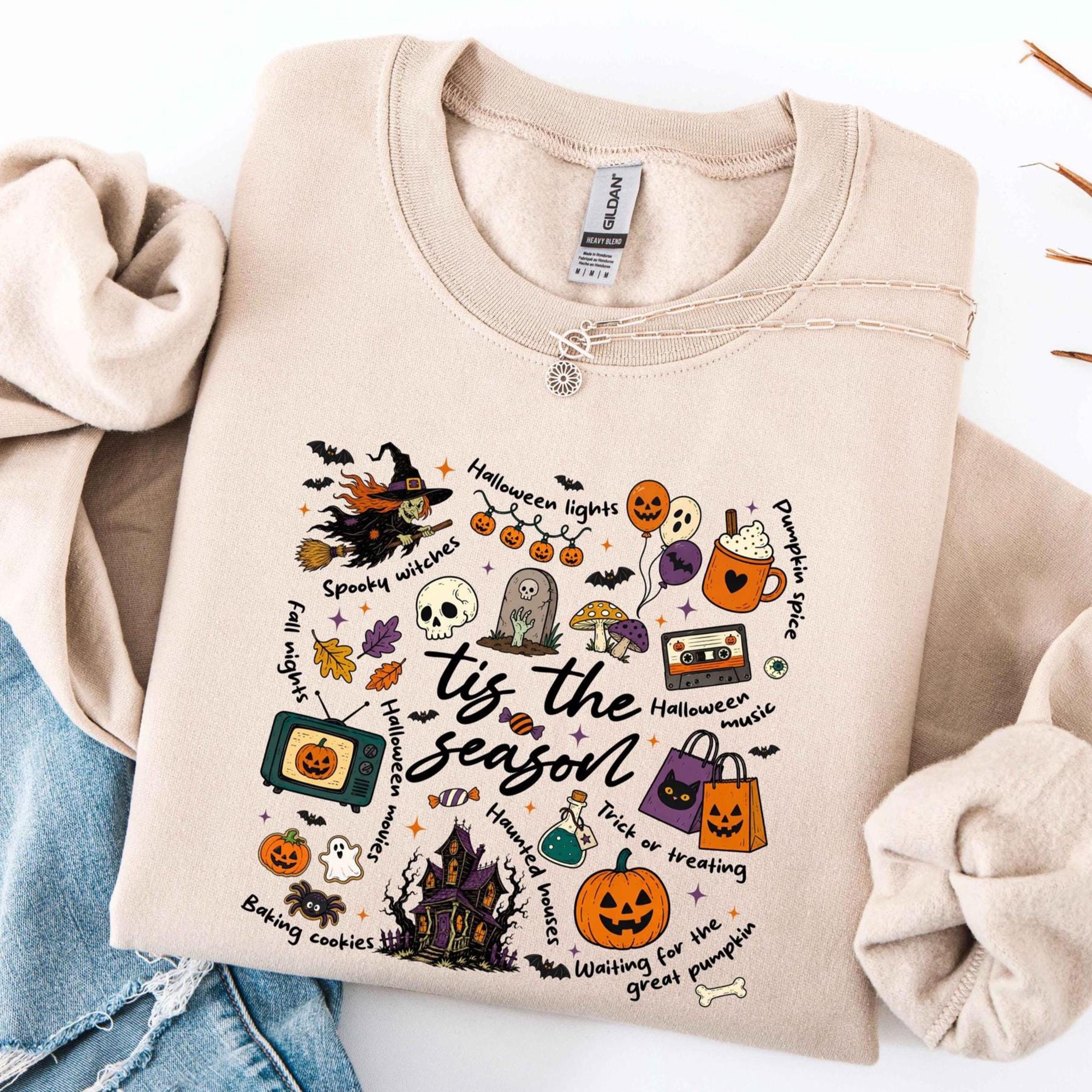tis the season halloween sweatshirt spooky fall ghost hoodie