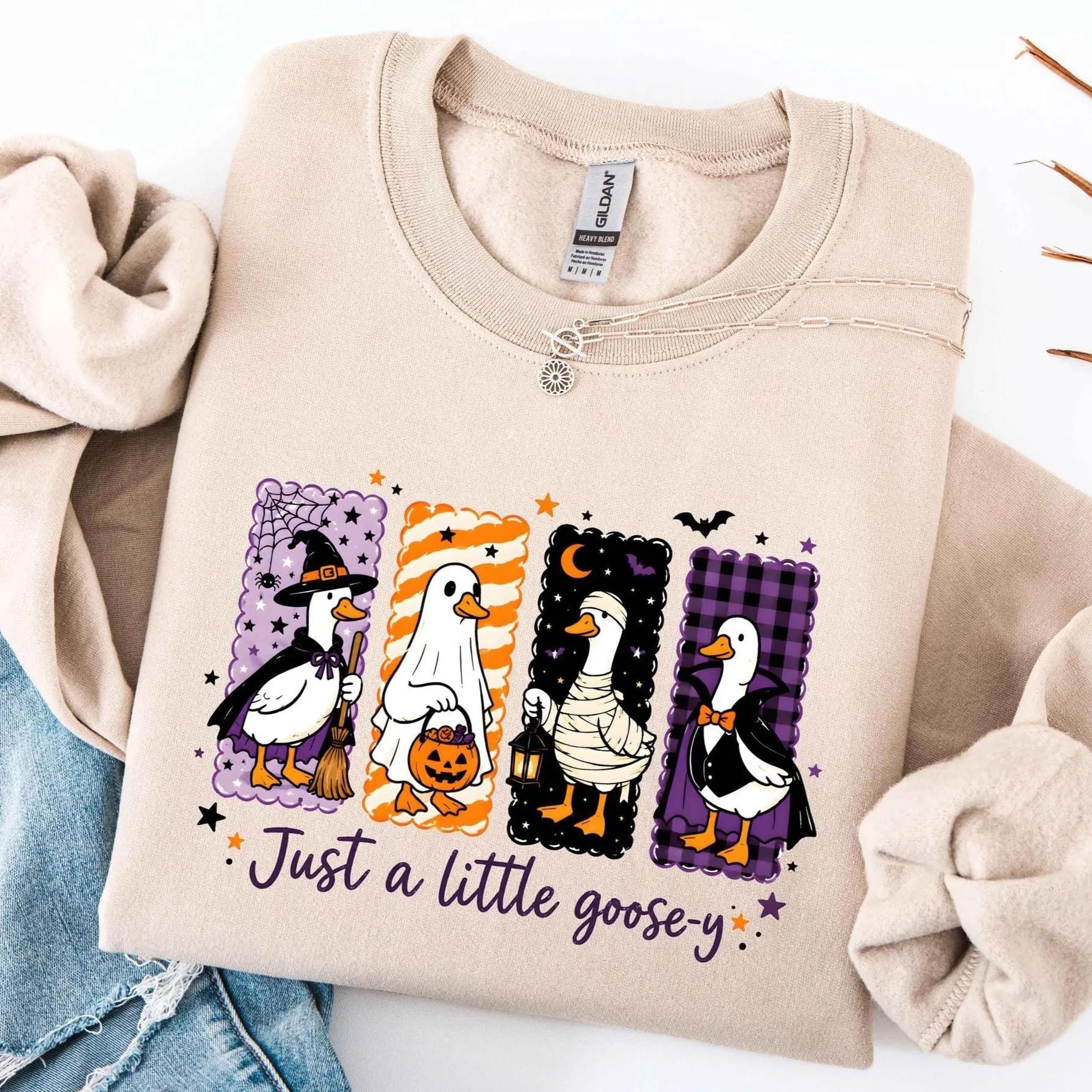 just a spooky goose sweatshirt funny halloween goose shirt tee