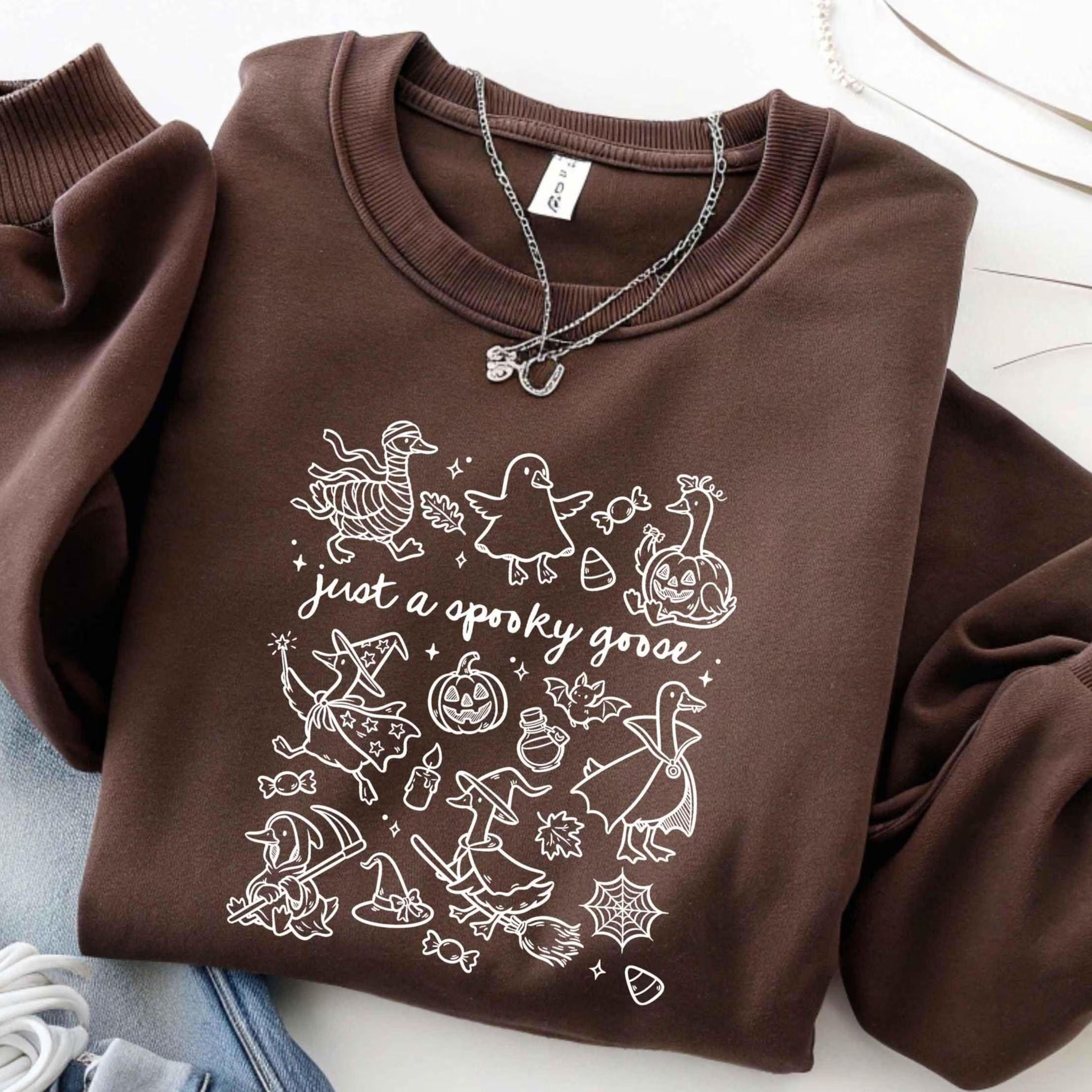 just a spooky goose halloween sweatshirt funny silly goose hoodie