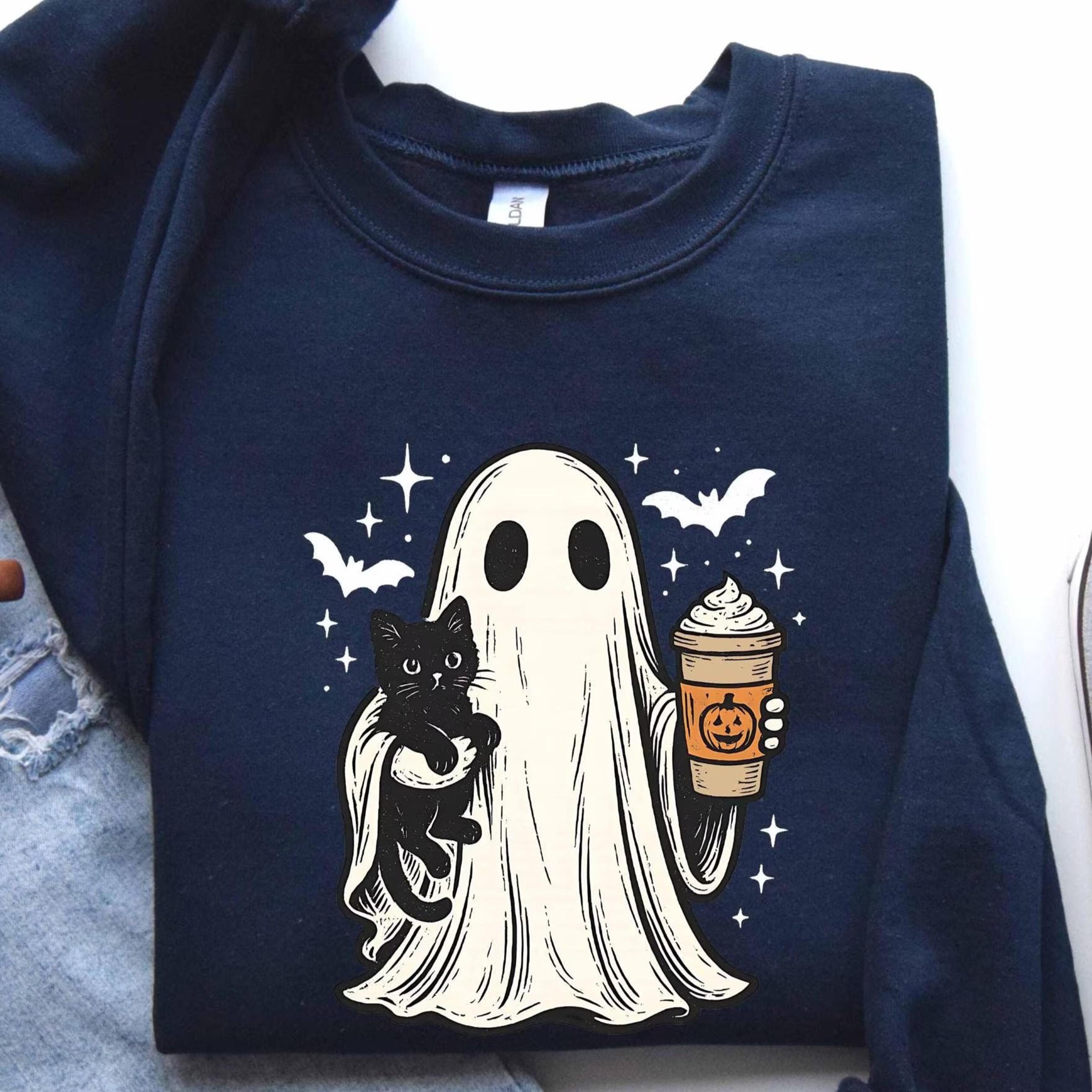 cute ghost coffee shirt bougie spooky halloween crewneck sweatshirt