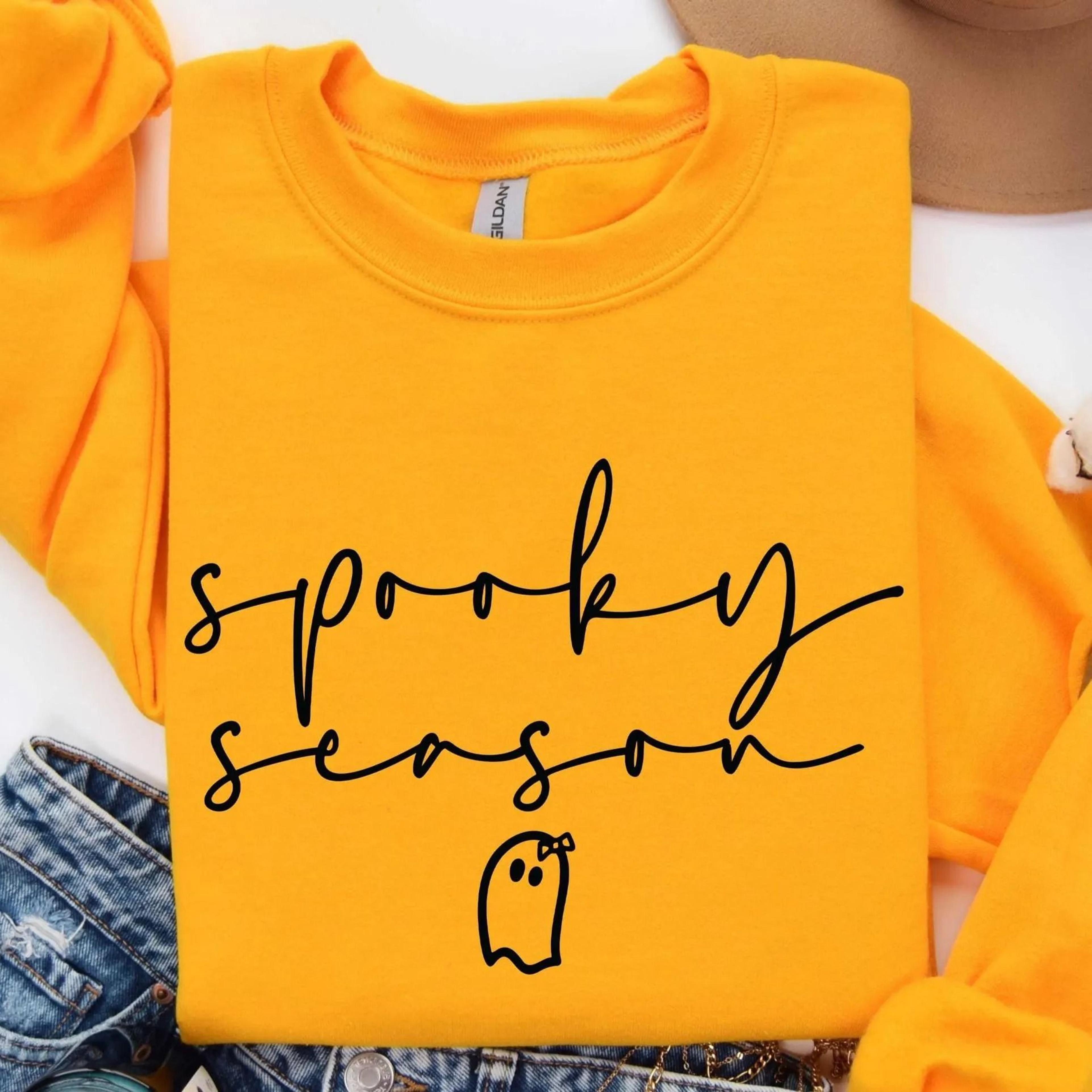 spooky season ghost sweatshirt cute halloween favorite crewneck