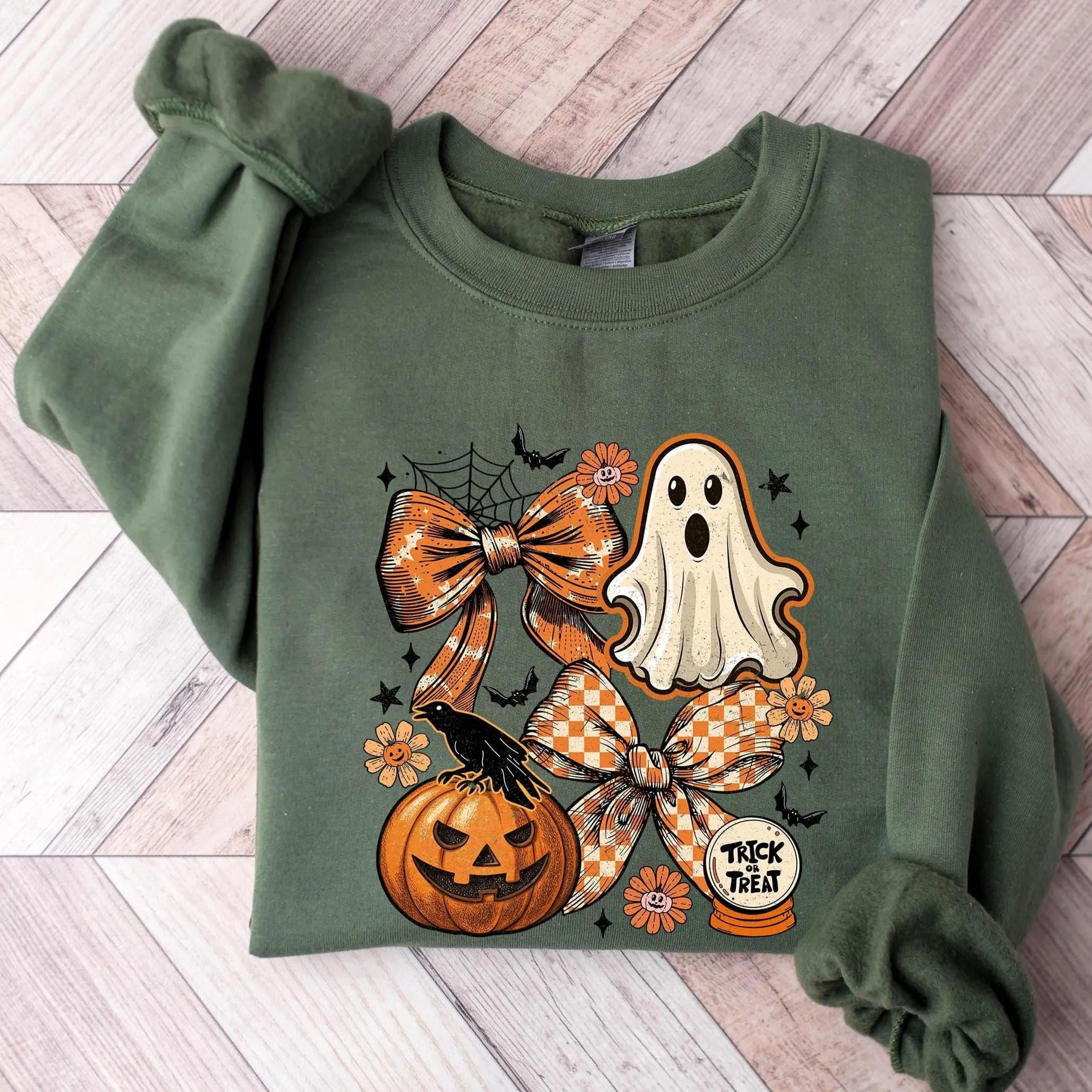 halloween trick or treat sweatshirt funny spooky season crewneck