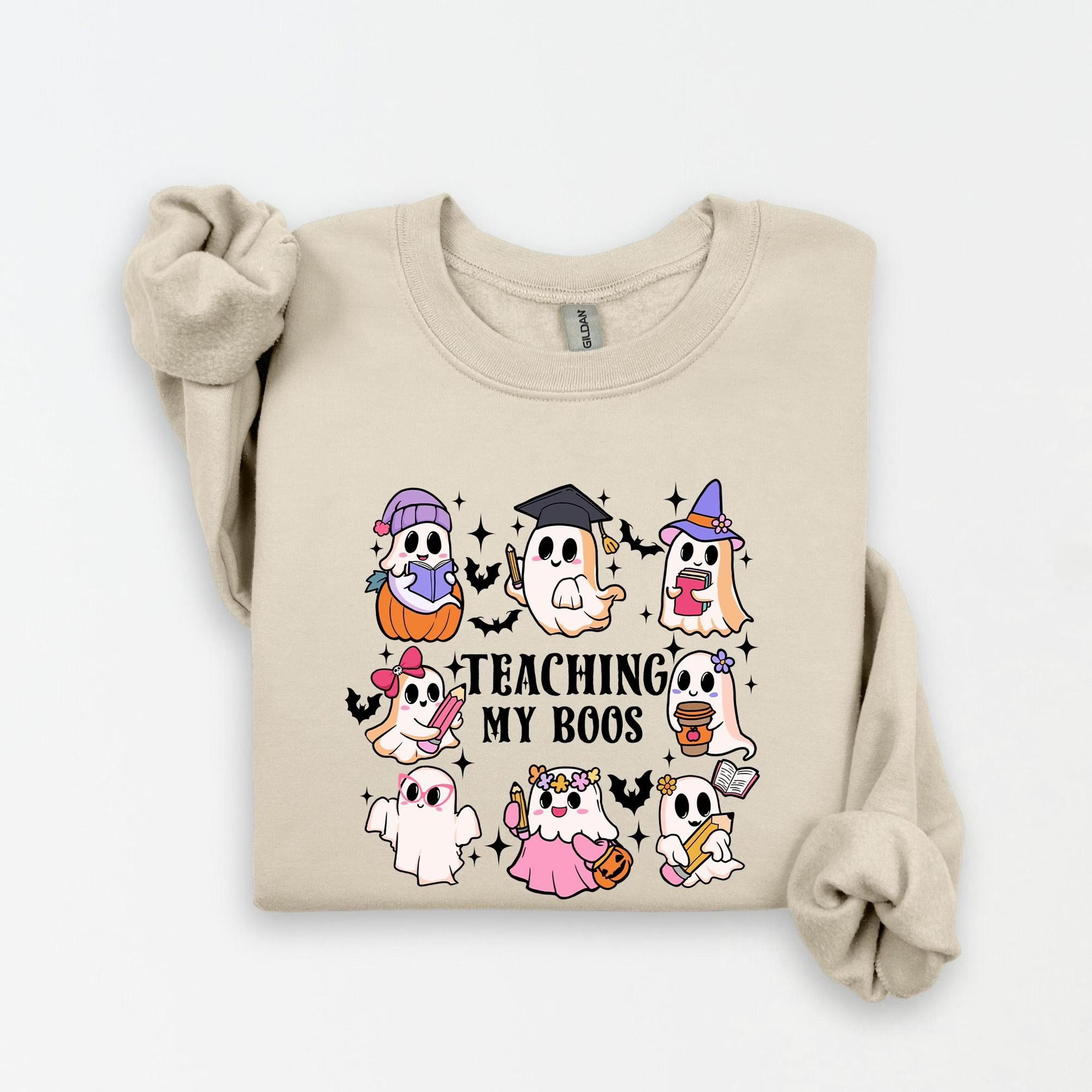 teaching my boos halloween sweatshirt funny teacher book lover crewneck