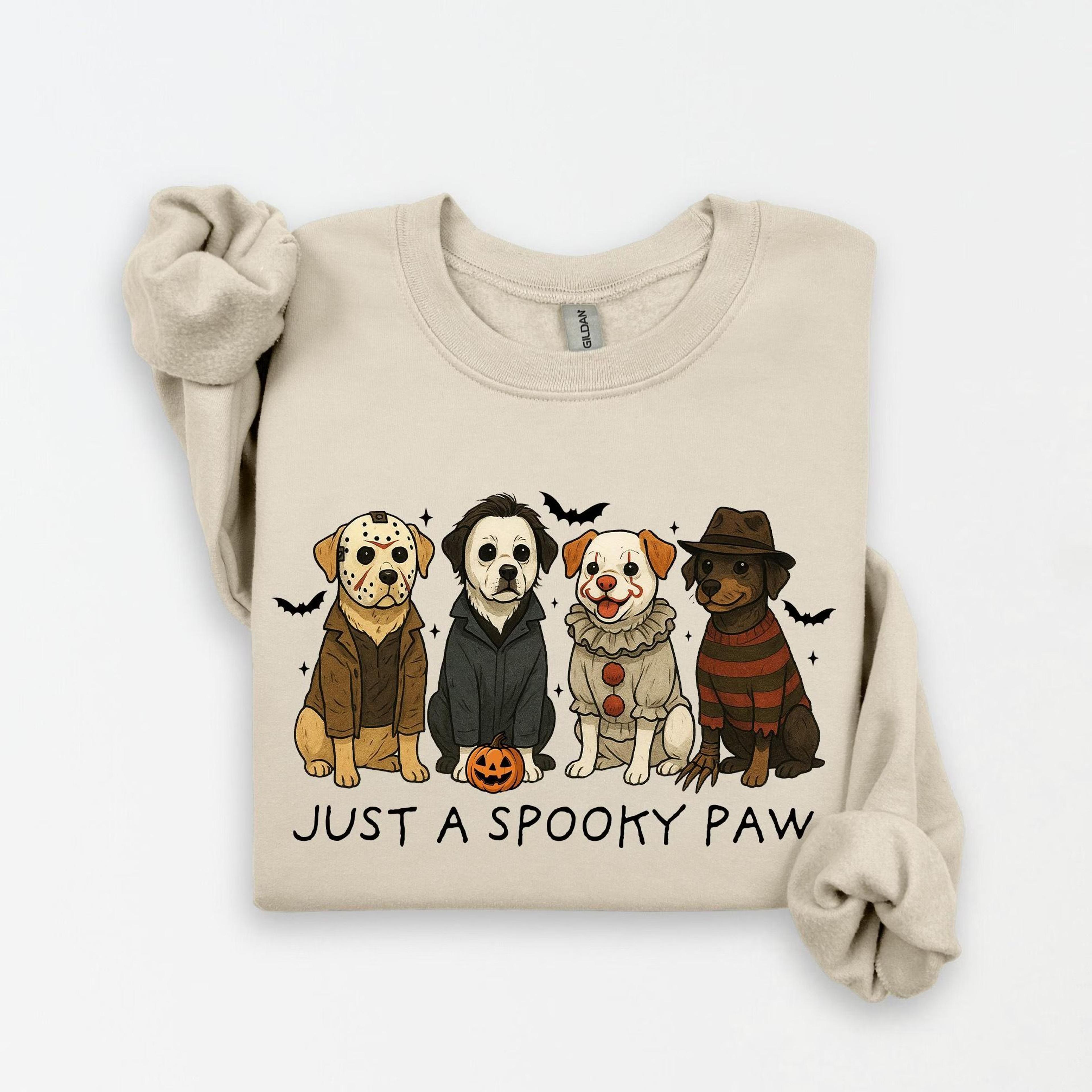 just a spooky paw sweatshirt funny halloween dog lover crewneck