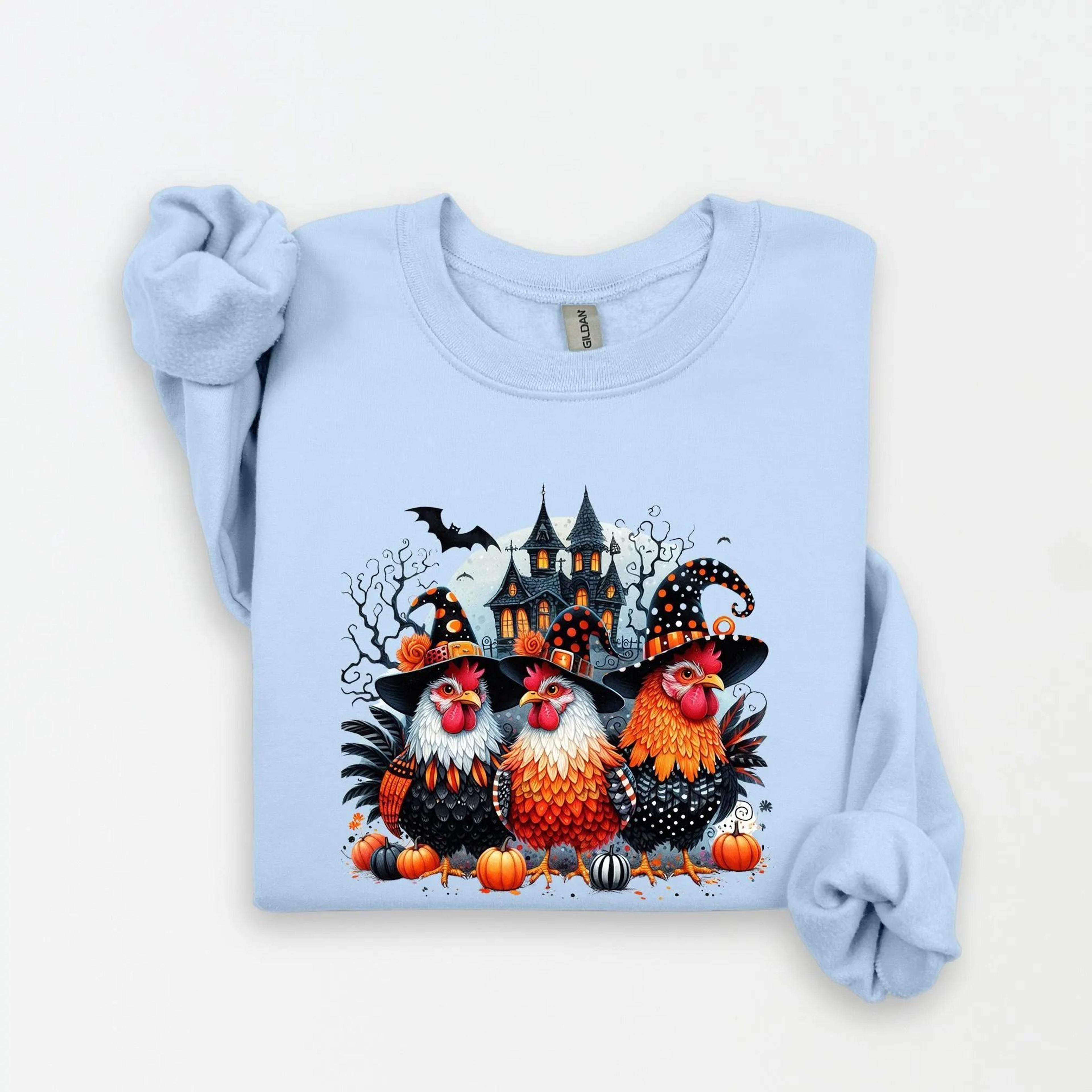 halloween chicken sweatshirt funny chicken or treat spooky crewneck
