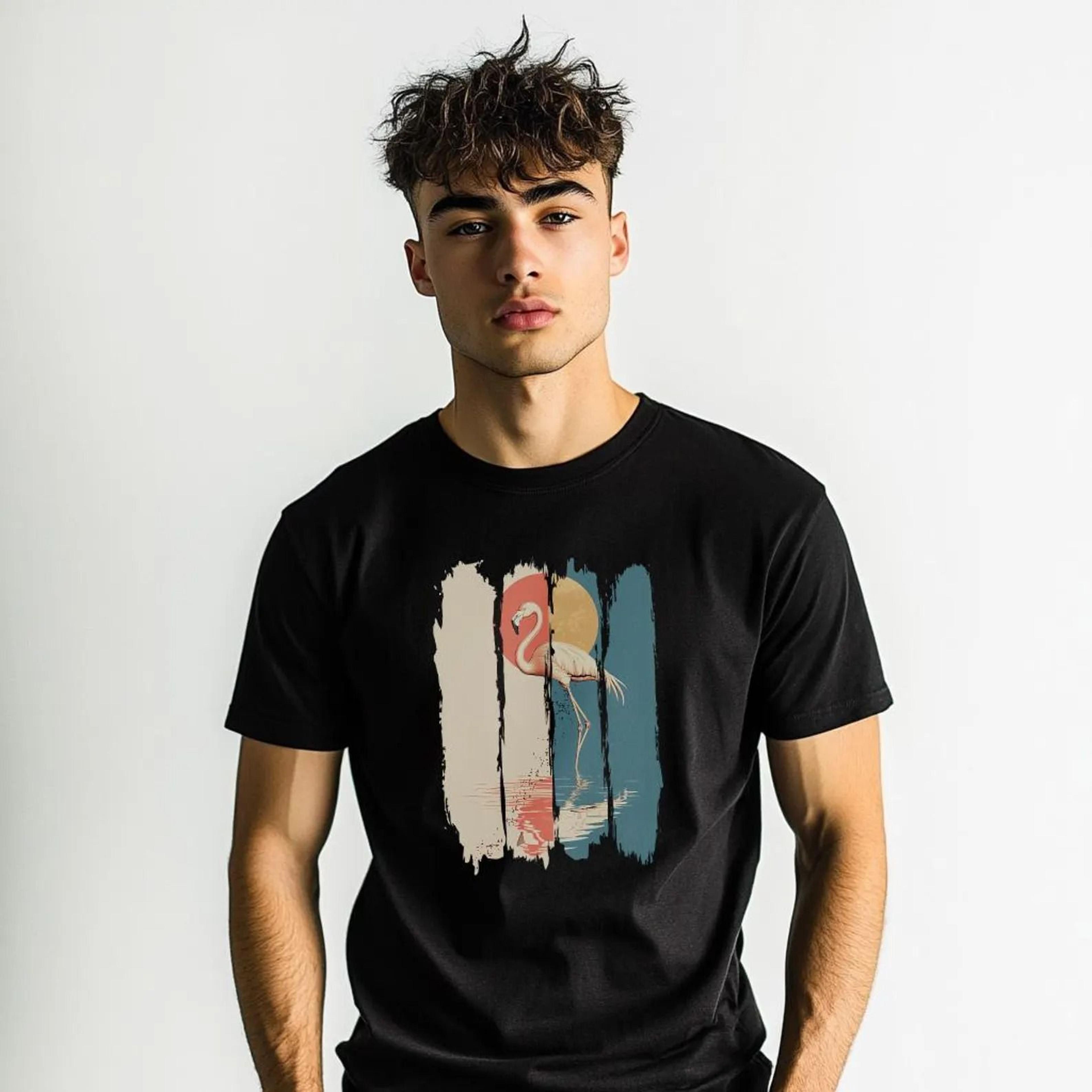 men's flamingo t-shirt - outdoor - organic- organic cotton(color dependent) - man tee