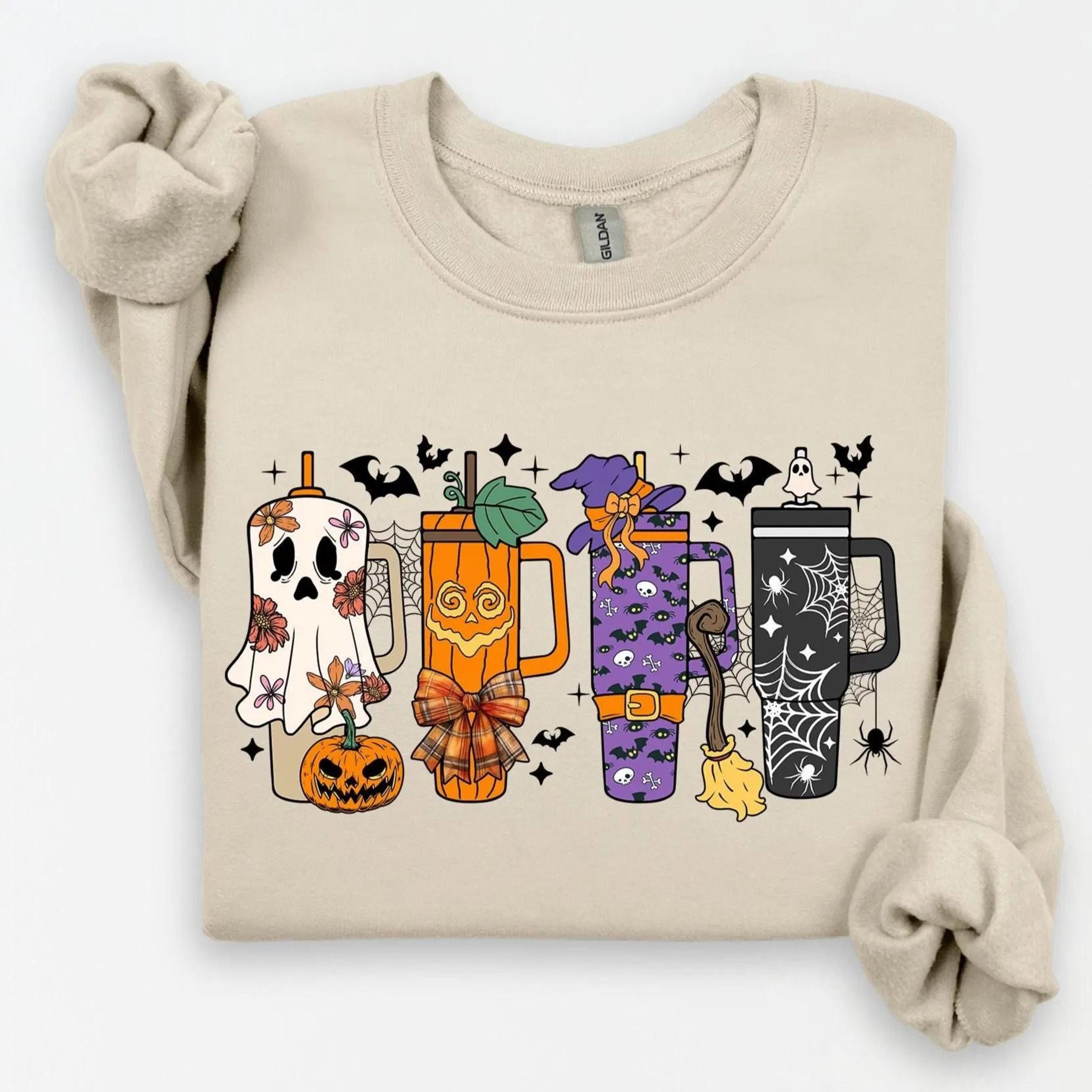 horror coffee halloween sweatshirt spooky movie vibes hoodie