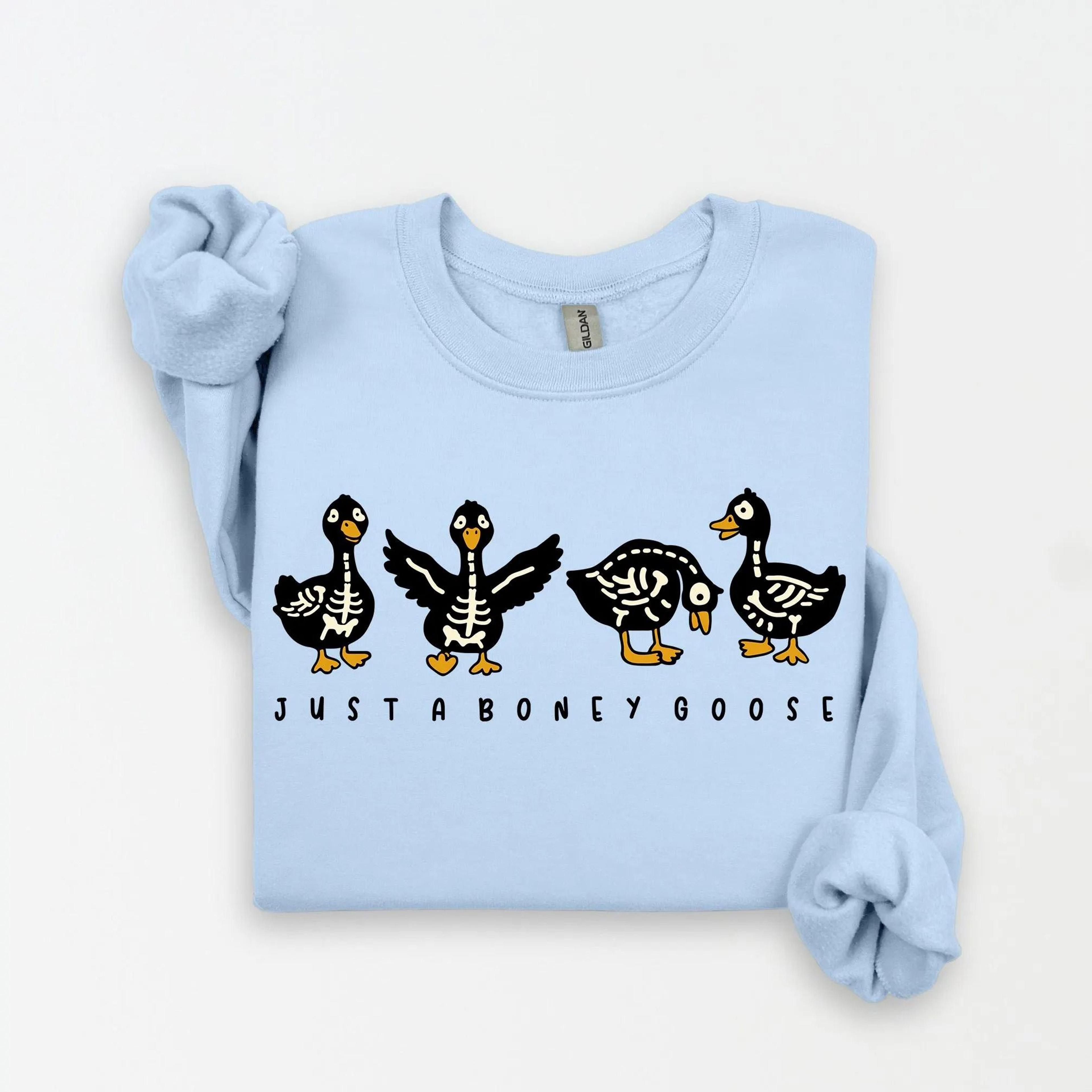 funny spooky goose sweatshirt boney goose halloween crewneck