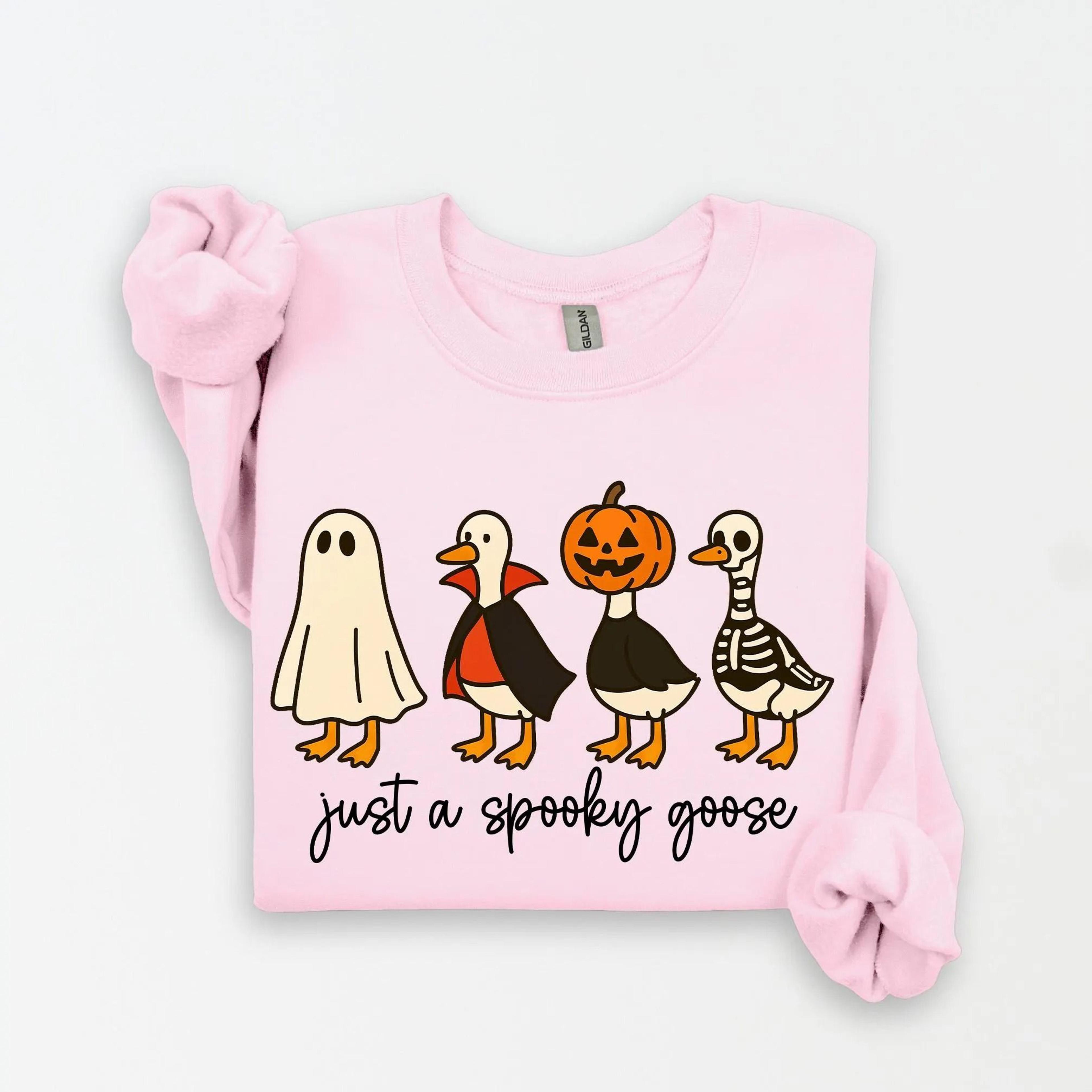 just a spooky goose sweatshirt funny halloween goose costume crewneck