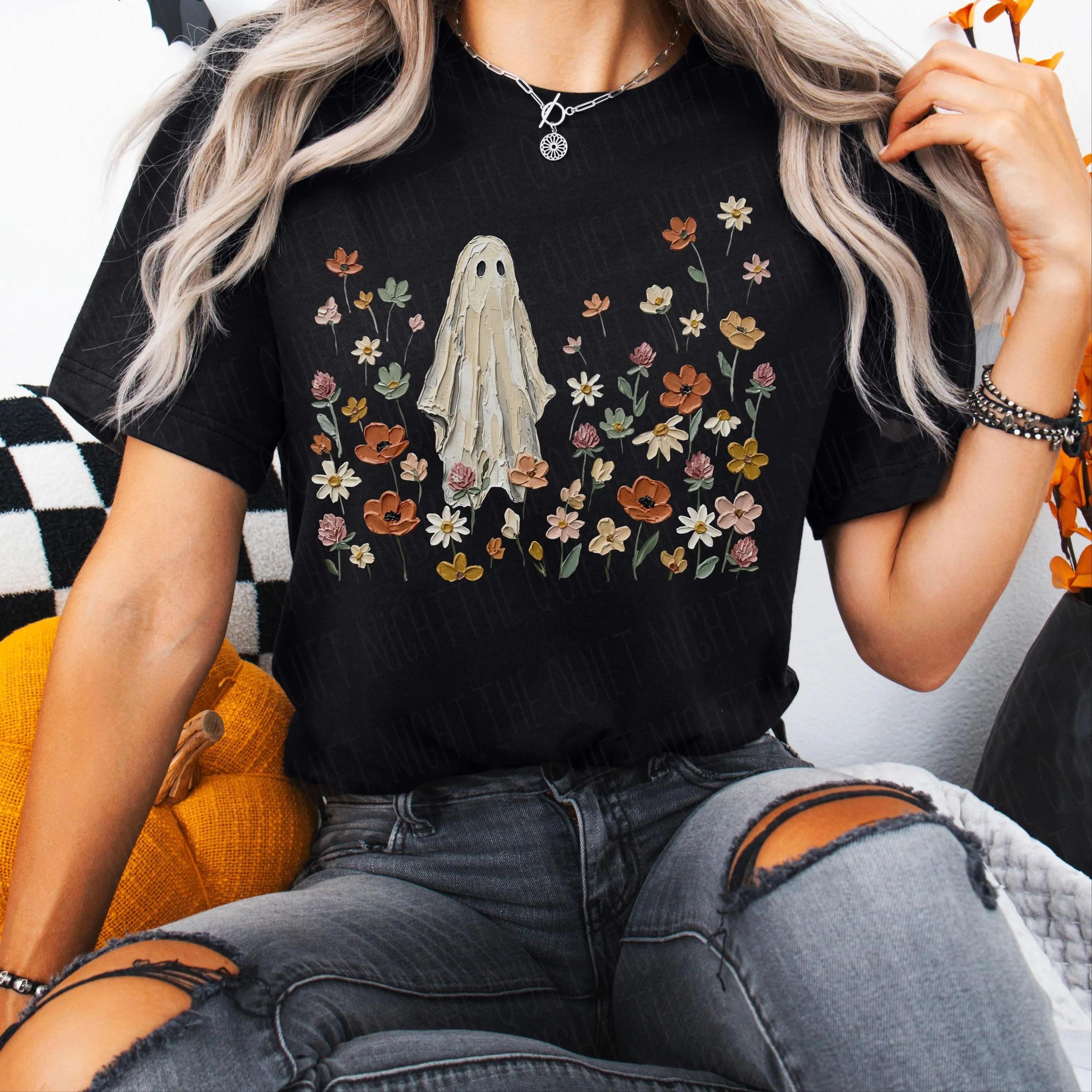 wildflowers ghost png | spooky season png | ghost lover design | spooky floral ghost | botanical