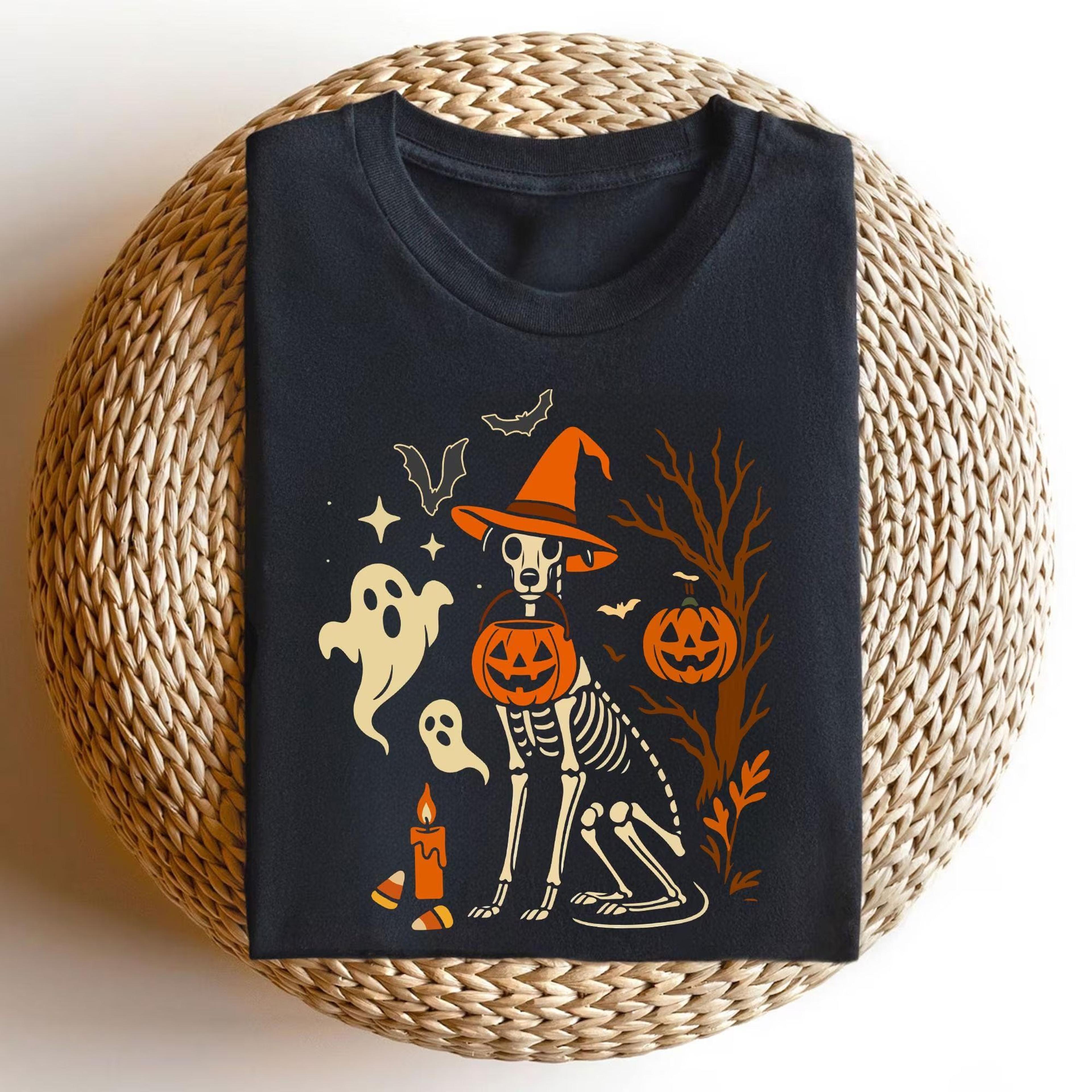 halloween greyhound t-shirt | spooky dog shirt | skeleton dog shirt | whippet dog shirt