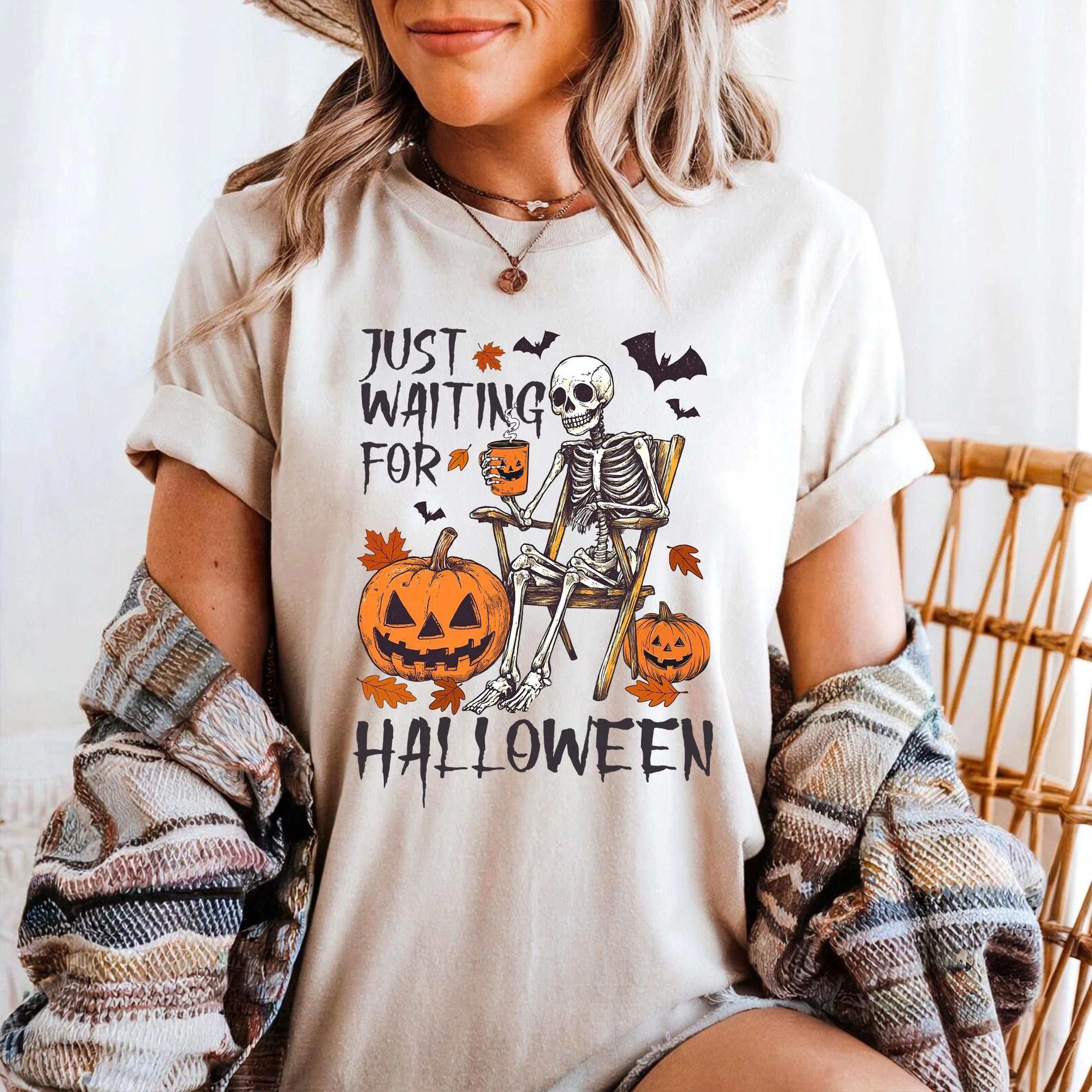 skeleton halloween shirt funny pumpkin design