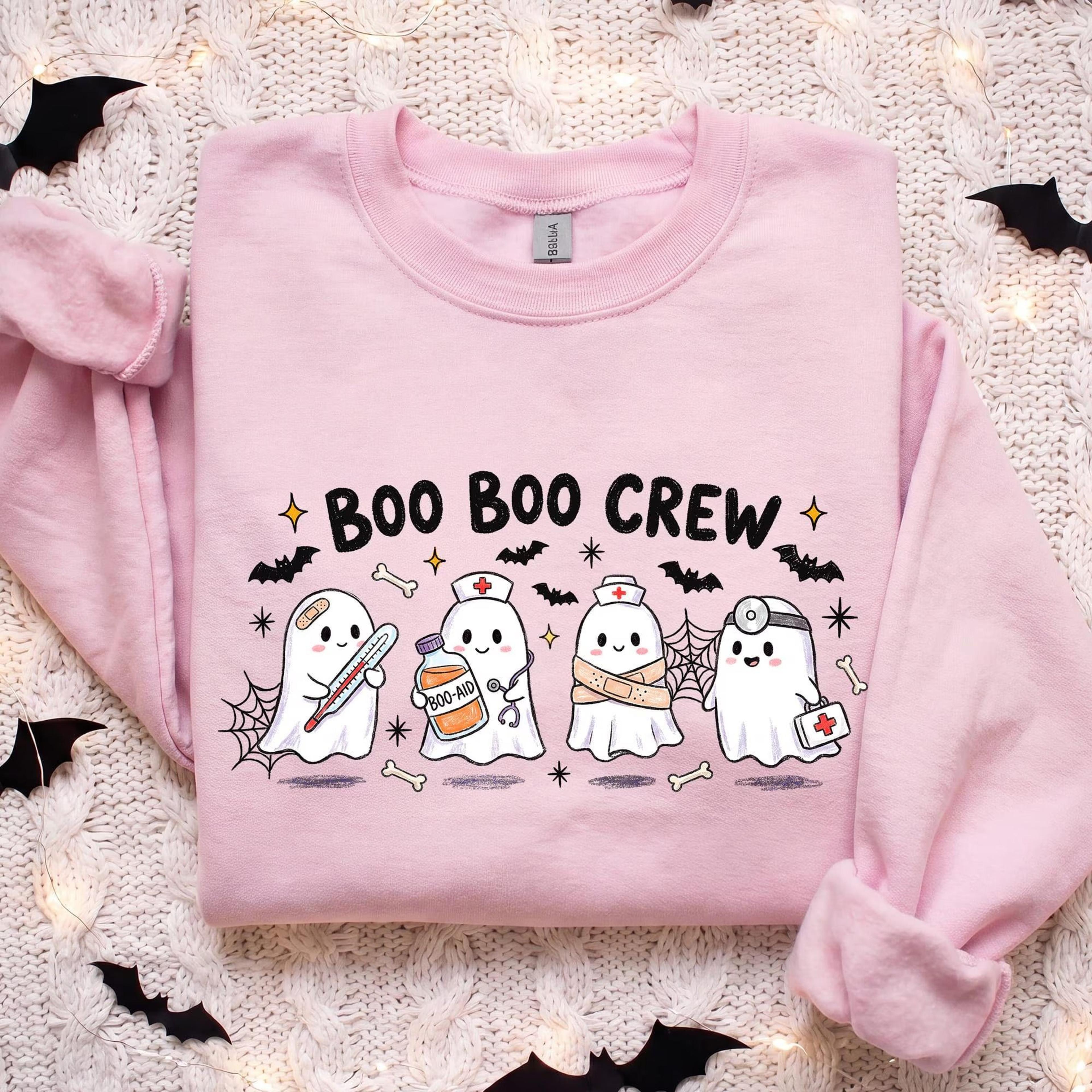 cute boo boo crew shirt, pediatric nurse halloween tee, ghost medical staff gift, spooky er nurse apparel,