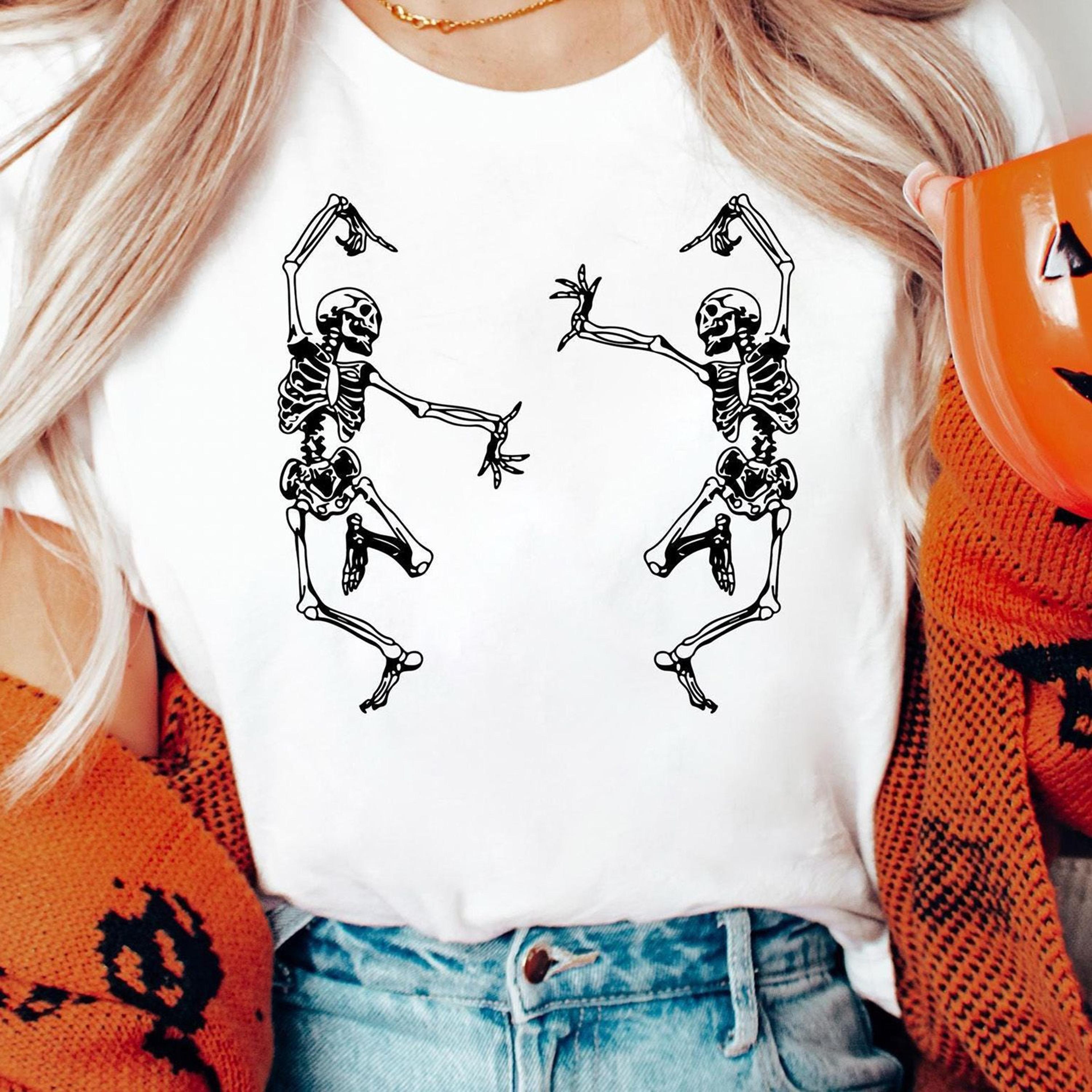 dancing skeletons halloween shirt spooky season autumn sweatshirt