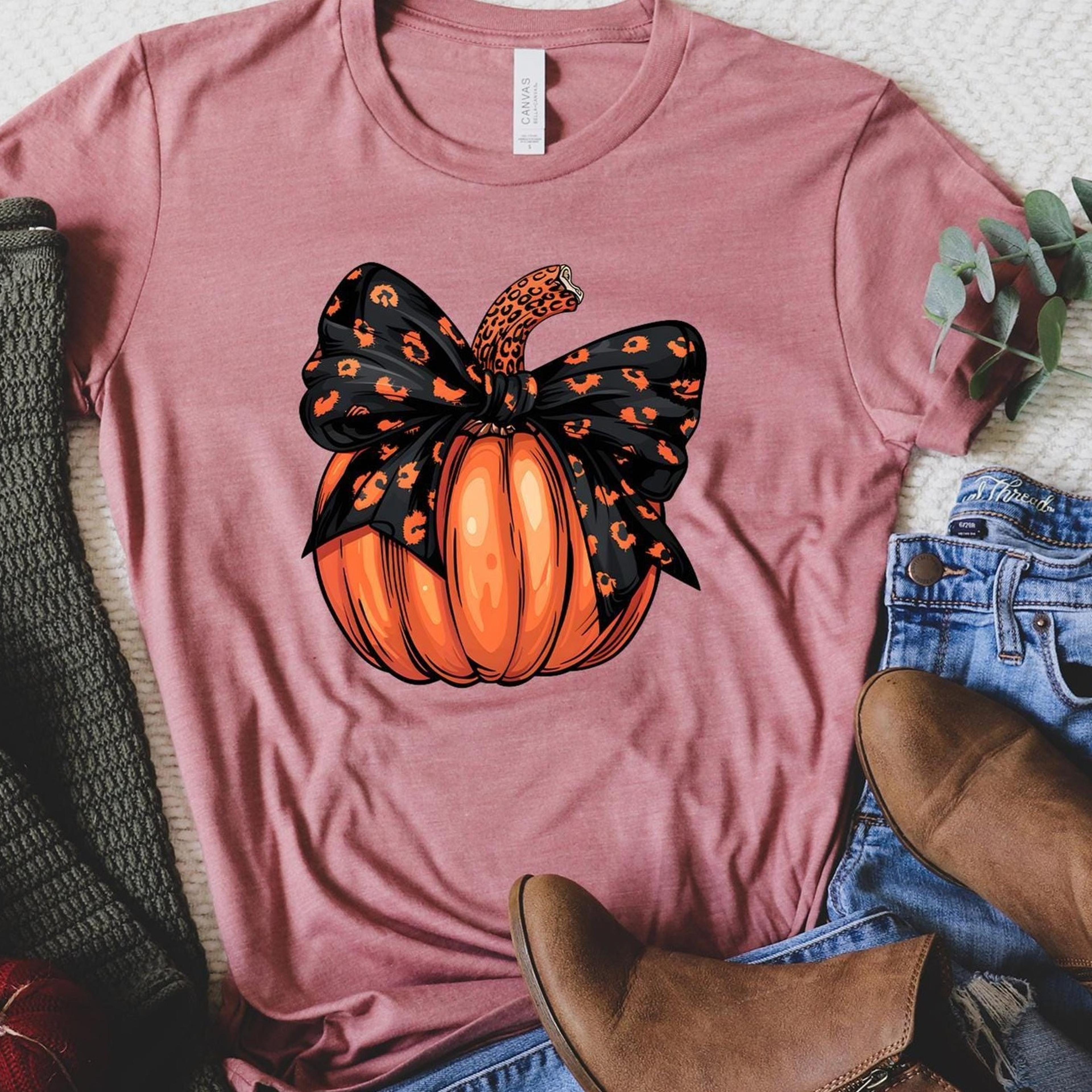 coquette bow halloween shirt spooky mom pumpkin fall sweater