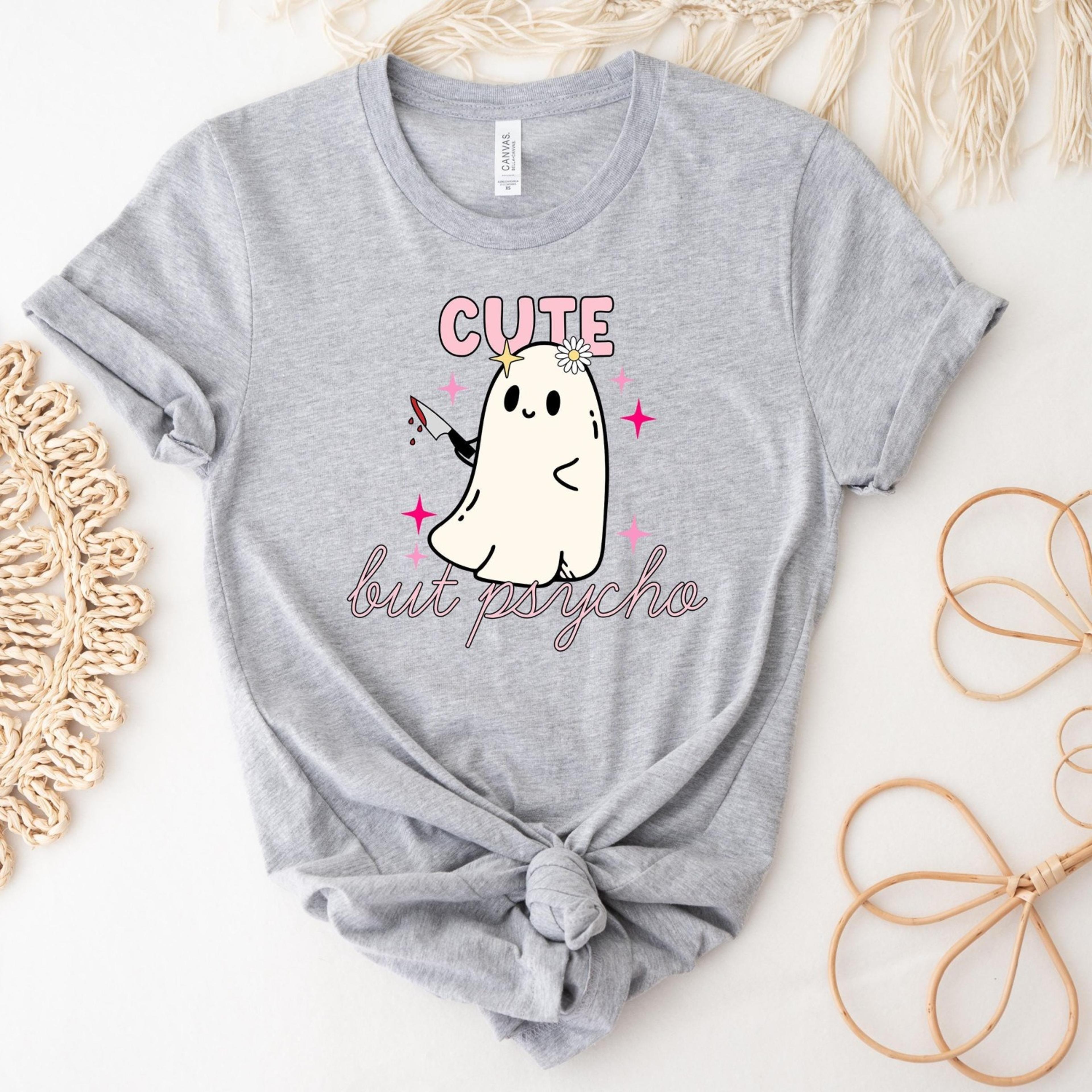 cute but psycho halloween shirt funny witch ghost spooky tee