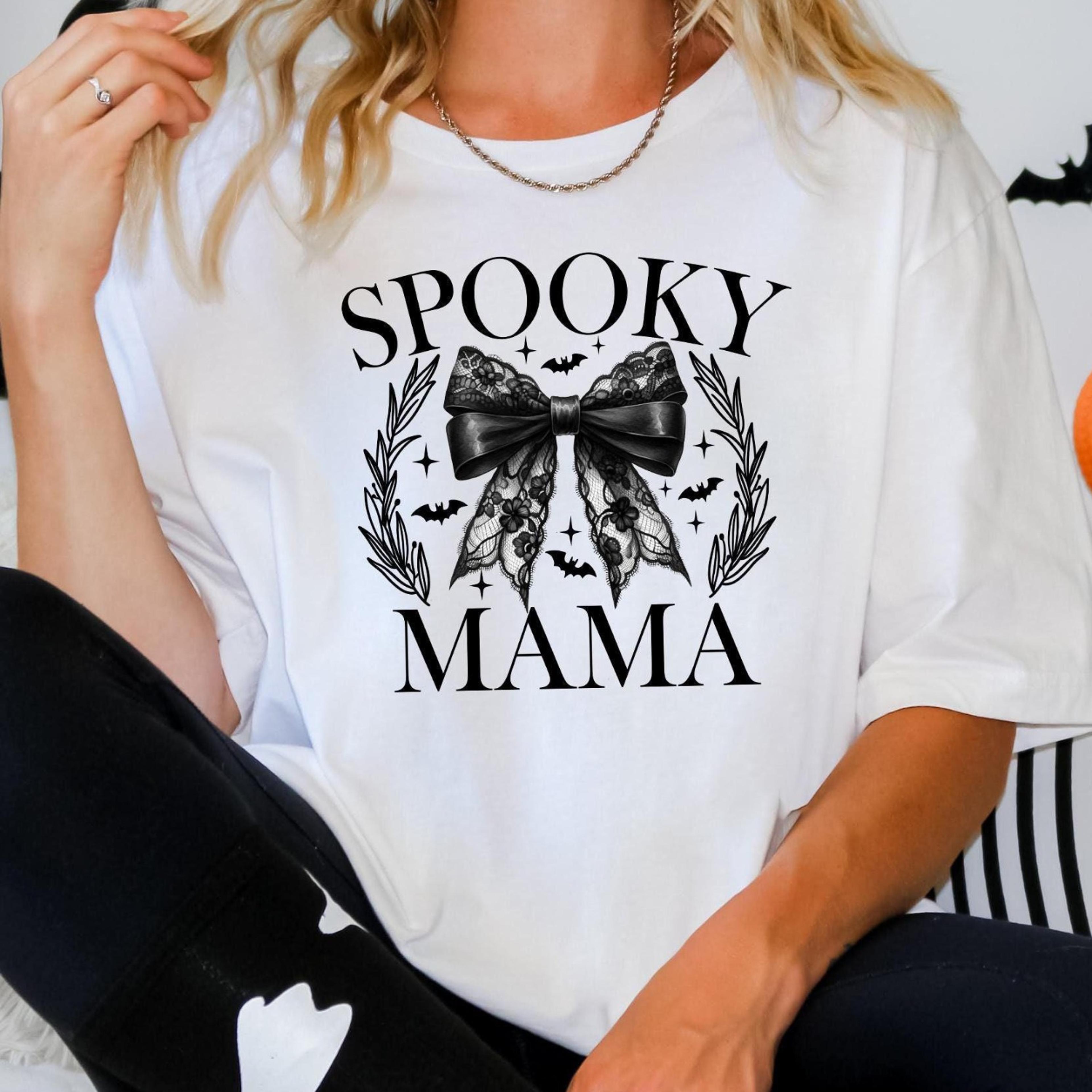 spooky mama coquette bow halloween shirt cool mama sweatshirt