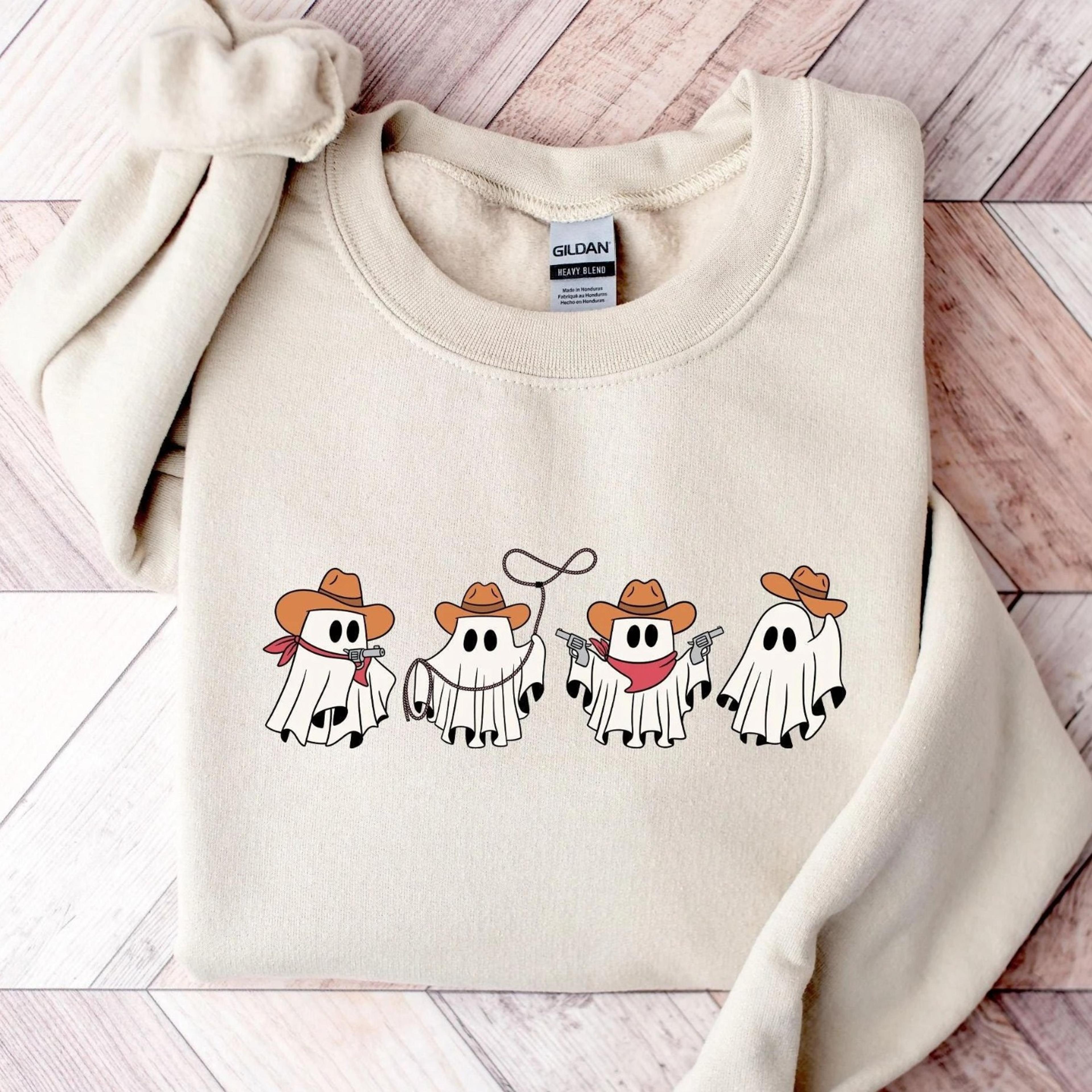 halloween cowboy sweatshirt, halloween western sweatshirt, halloween tee, halloween cowboy ghost tee, western shirt, fun