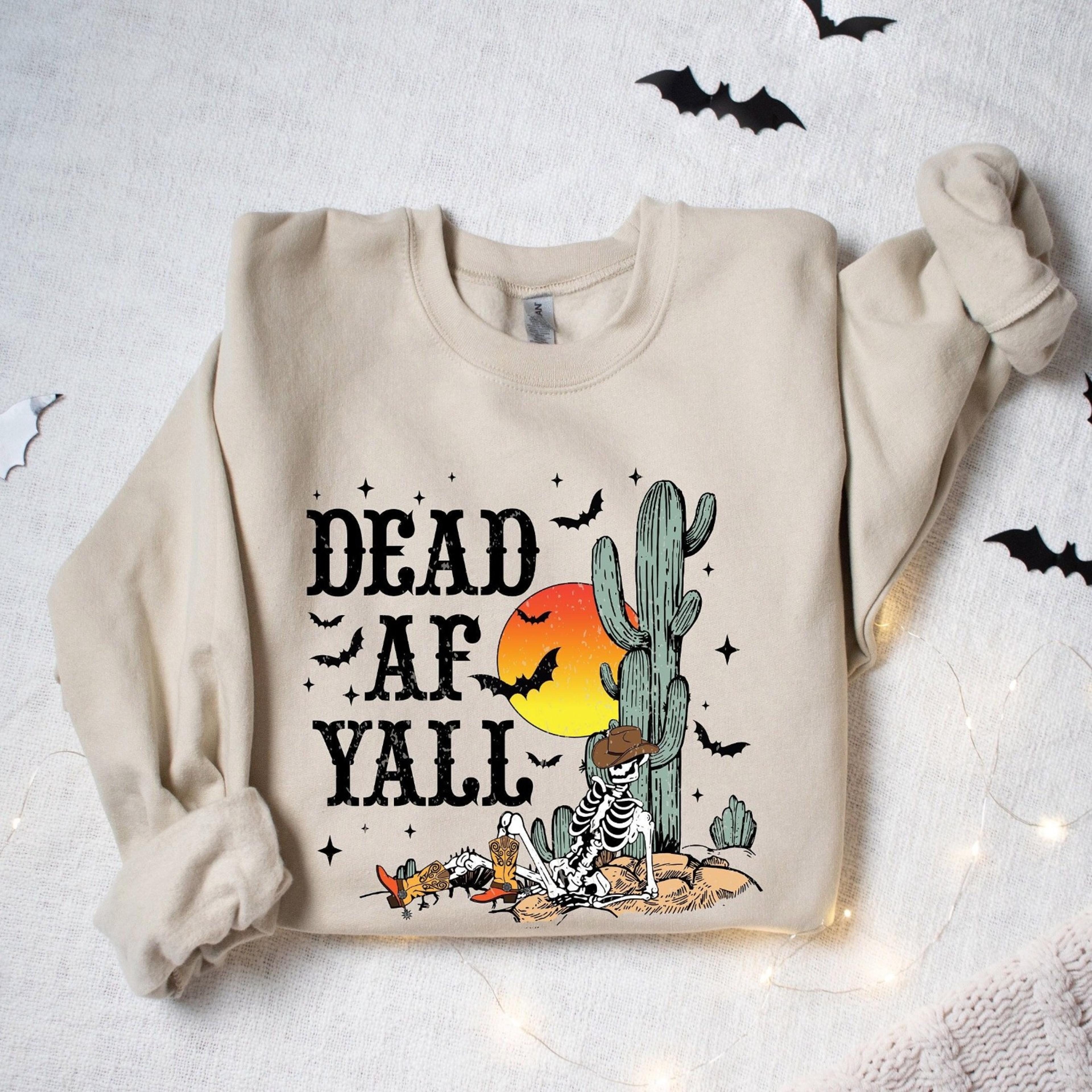 pumpkin skeleton halloween sweatshirt spooky fall crewneck for women