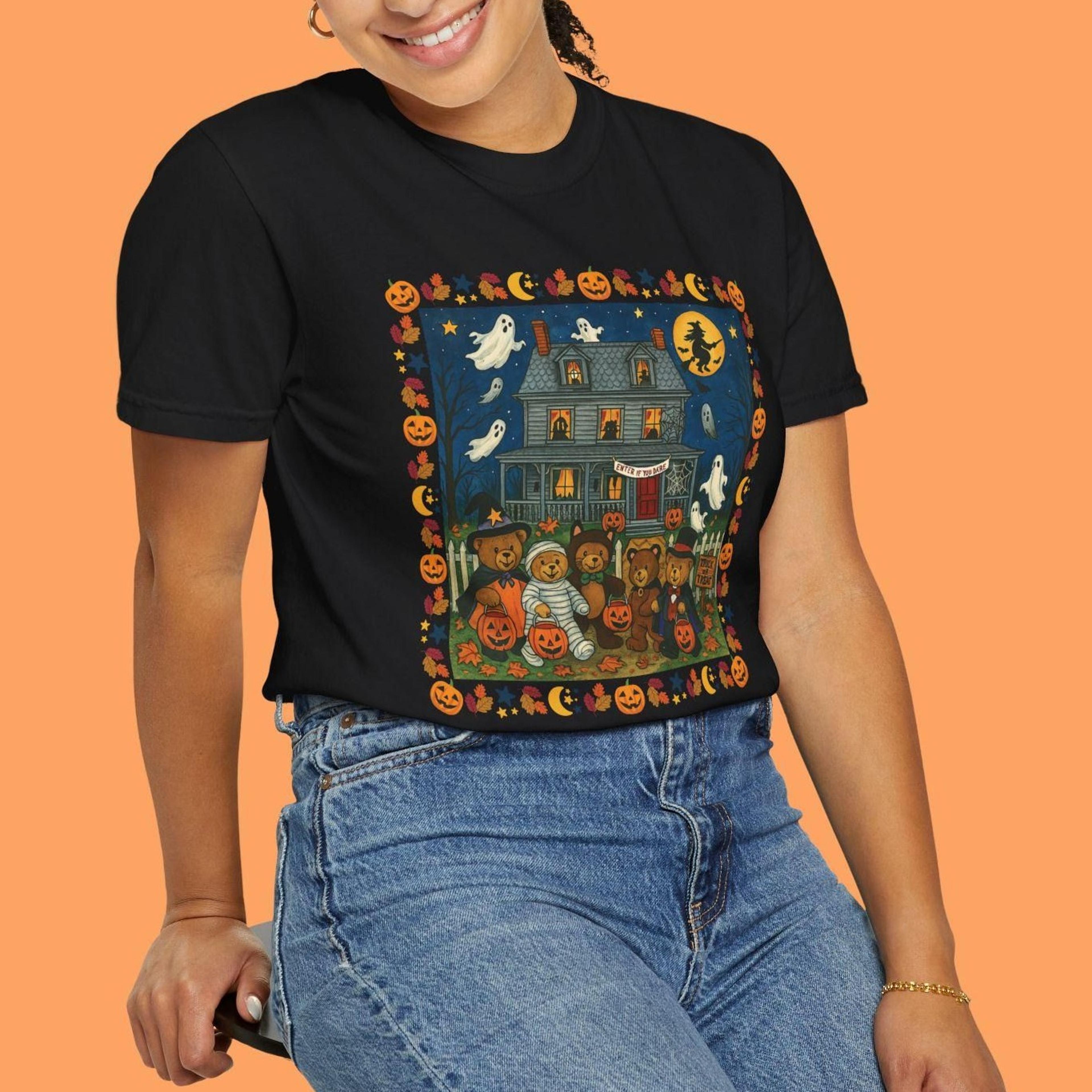 vintage halloween tee | spooky grandmacore bear shirt mandy geyman
