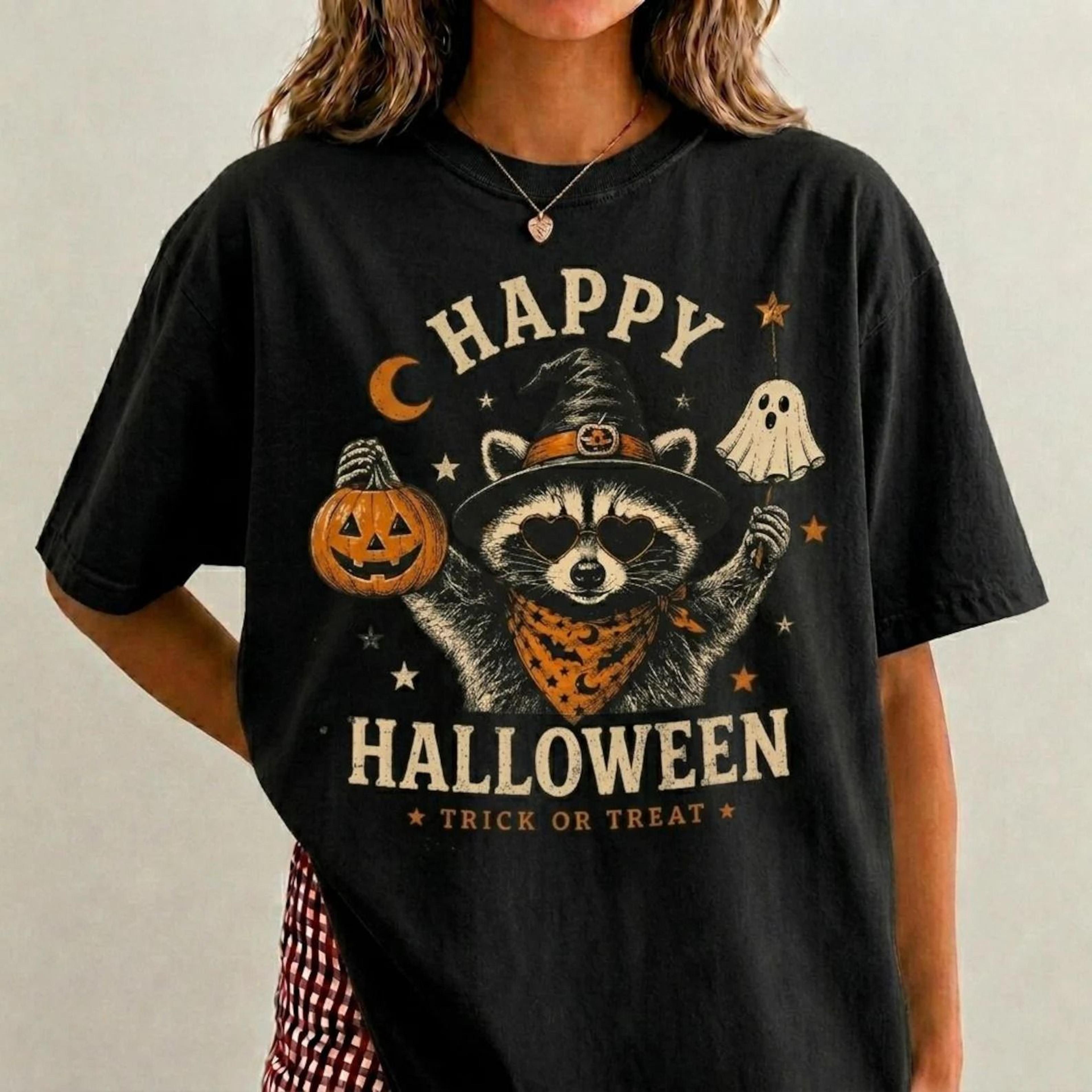 raccoon halloween shirt, spooky season graphic tee, retro halloween shirt, spooky season shirt, spooky vibes, halloween