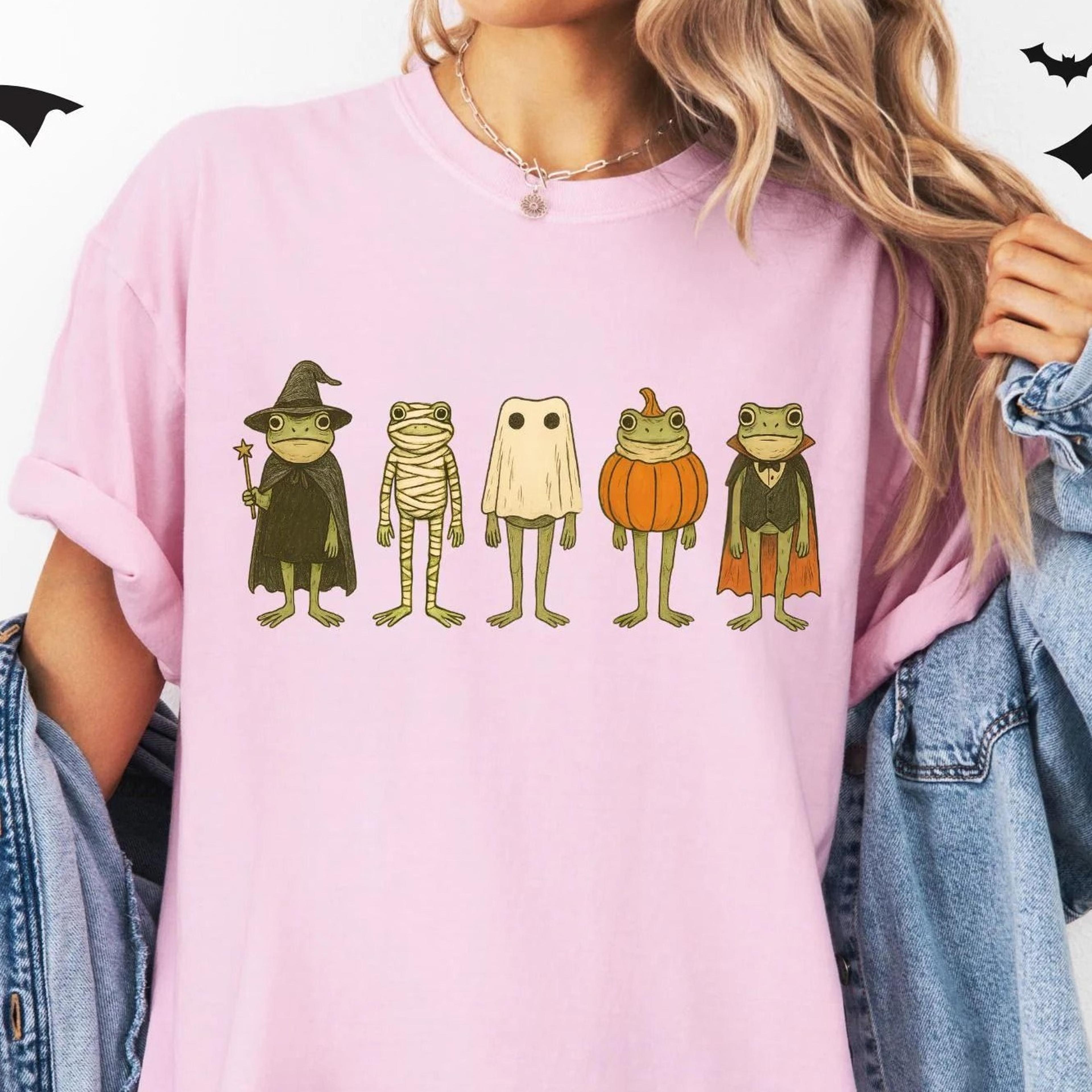 spooky frogs halloween costume t-shirt, frog lovers gift