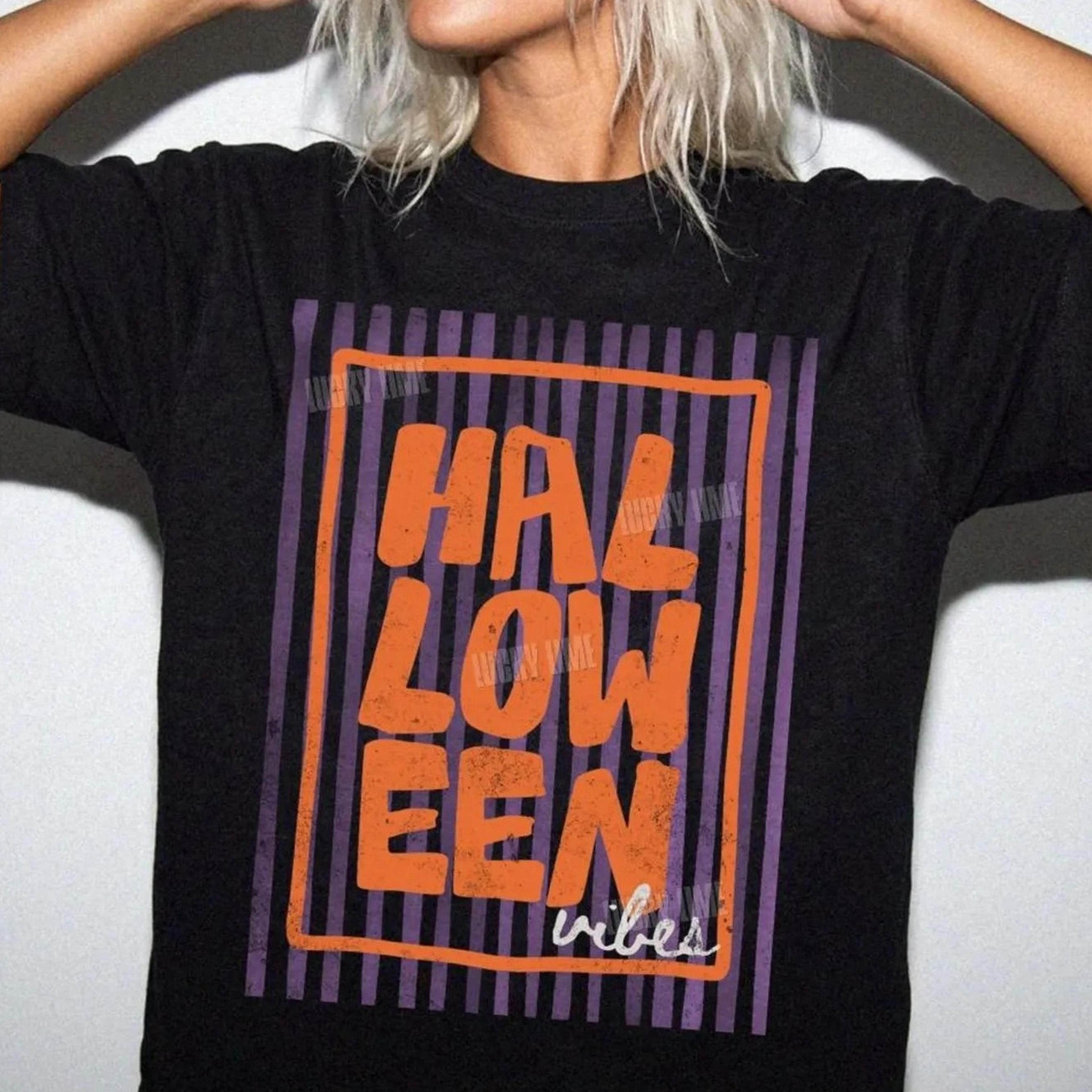 halloween vibes shirt, trendy halloween tee, striped halloween shirt, retro halloween tshirt, preppy halloween, fall gra